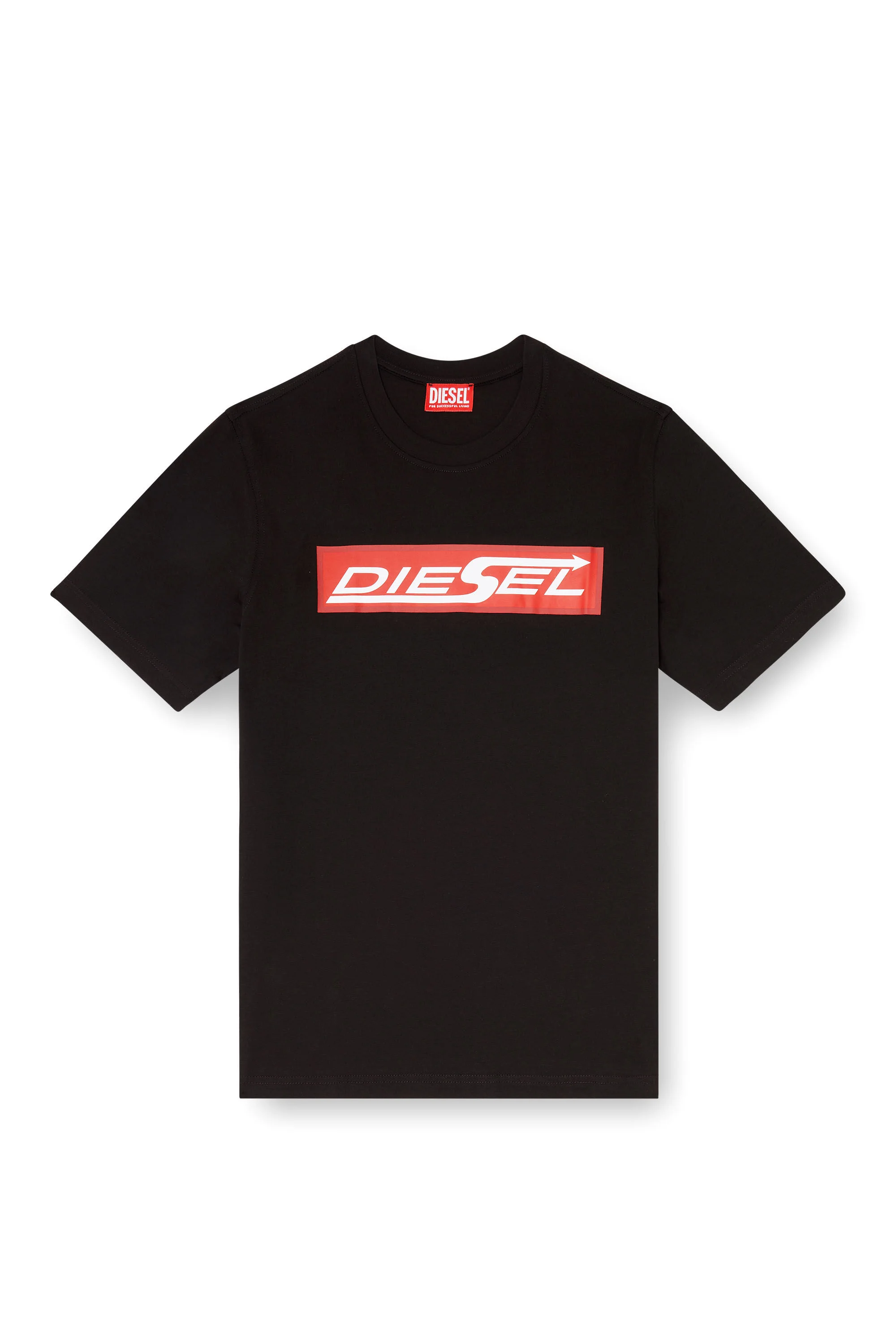 COTTON T-SHIRT WITH DIESEL LOGO PRINT - 1
