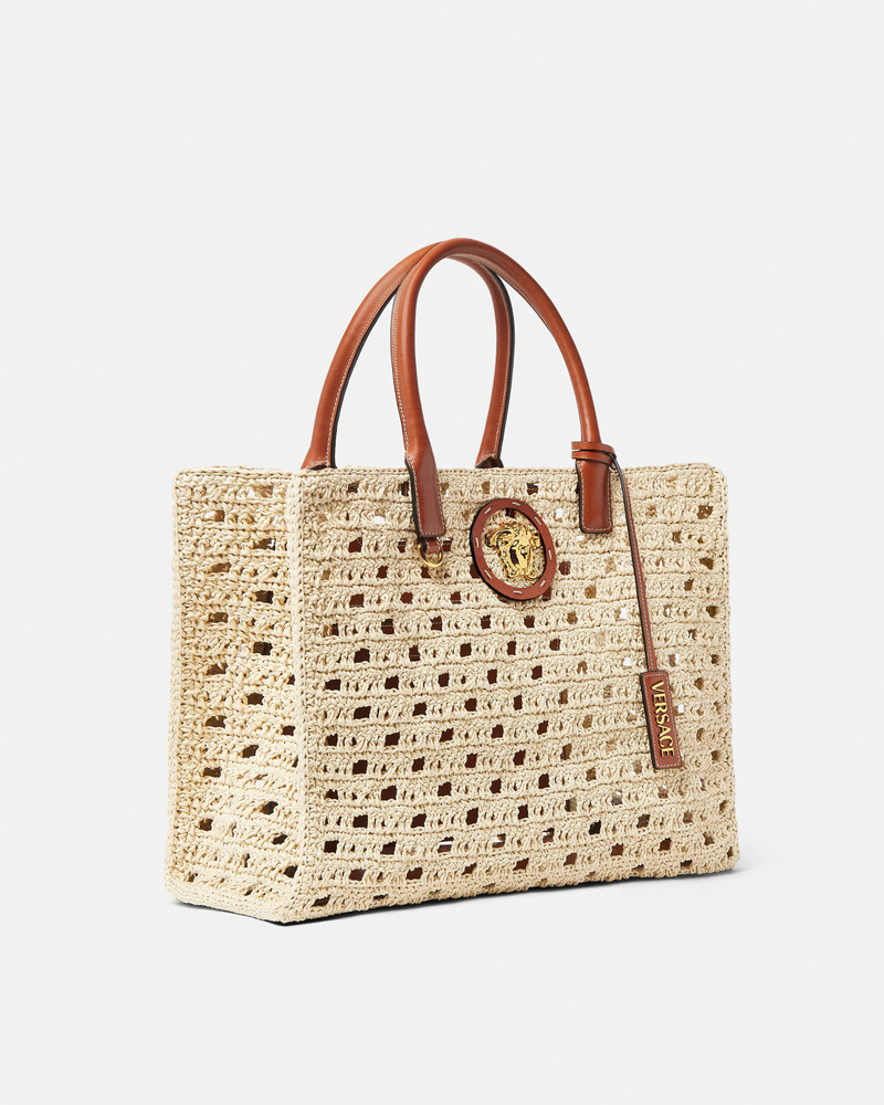 VERSACE La Medusa Large Raffia Tote outlook