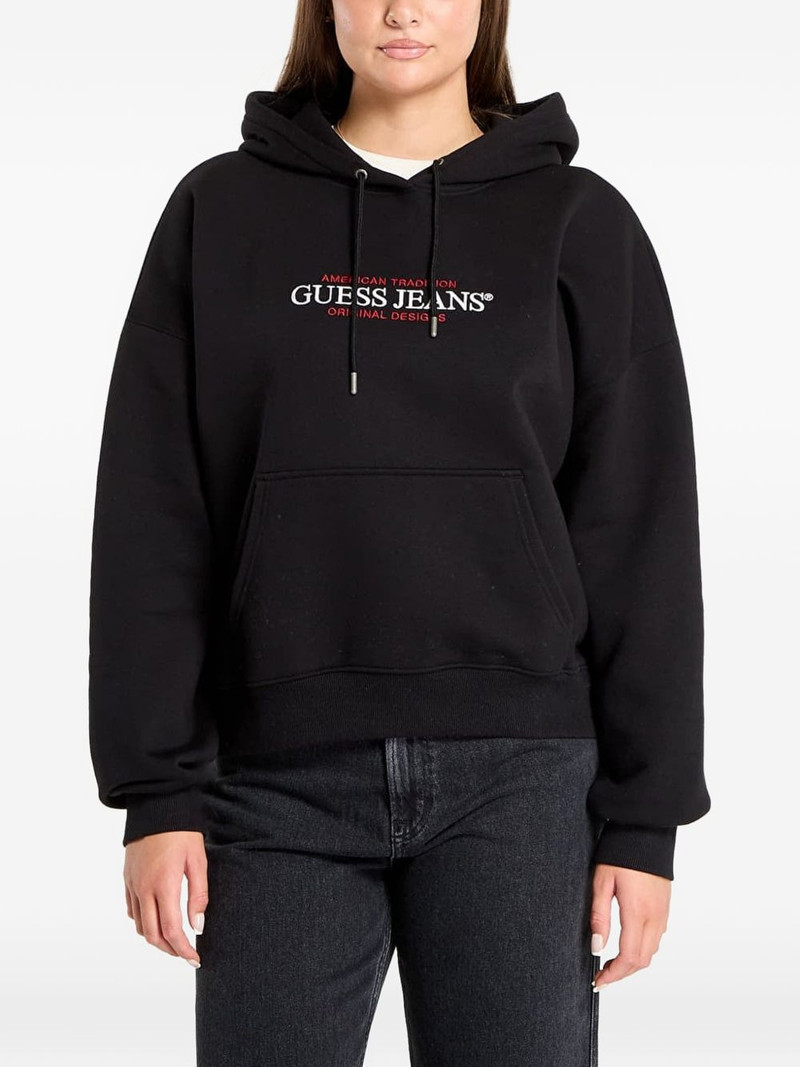 logo-print drawstring hoodie 1
