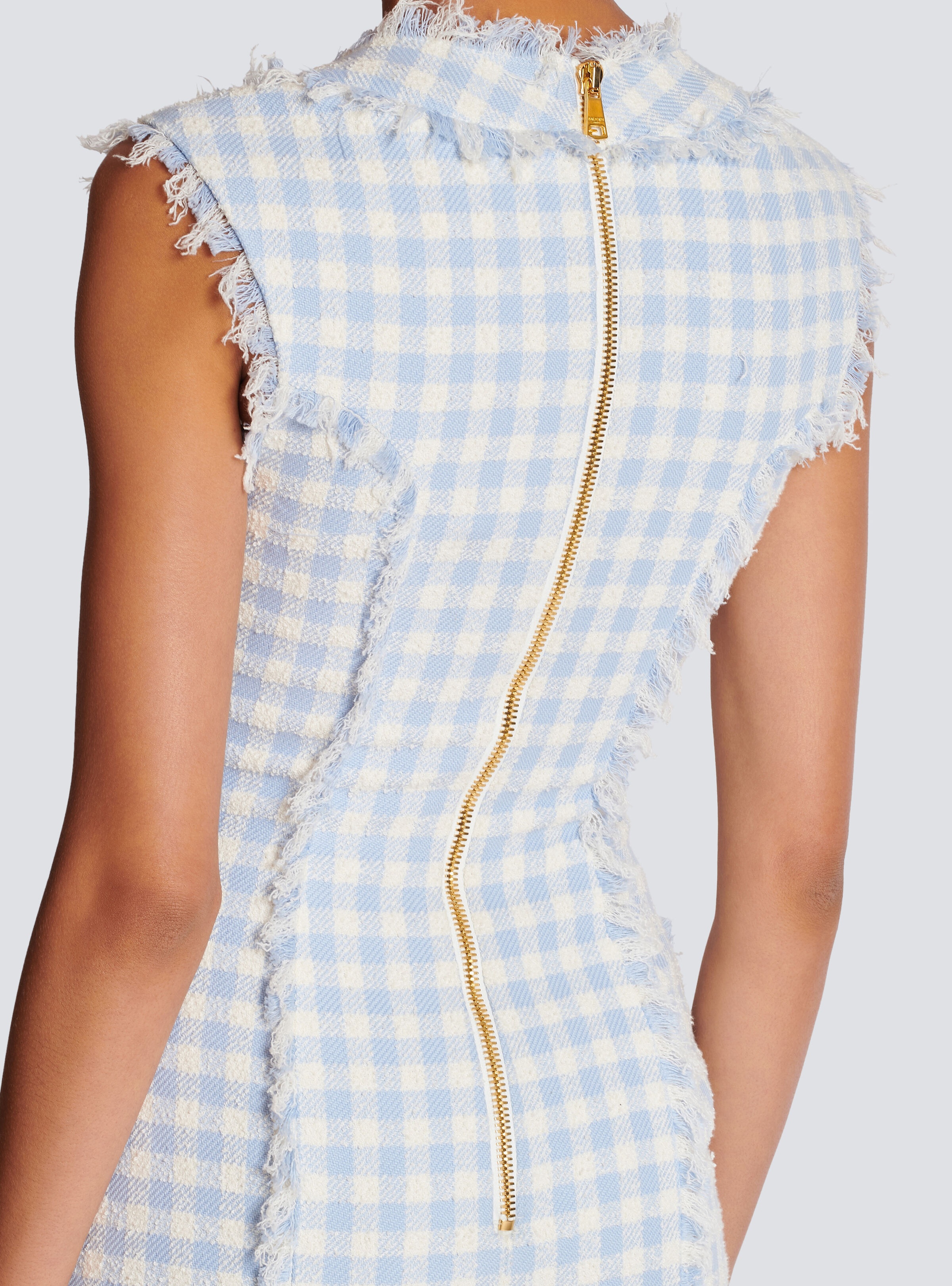 Gingham tweed dress - 6