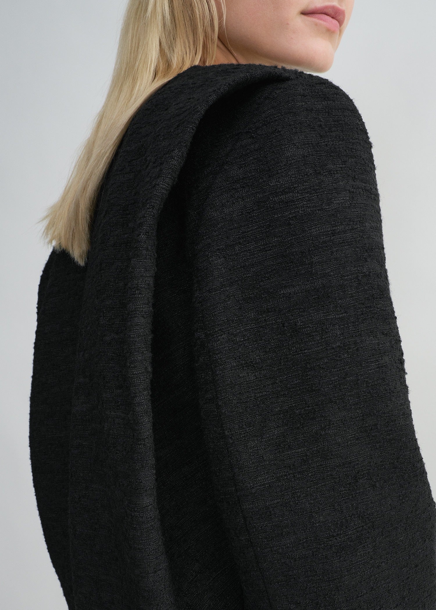 Cropped bouclé jacket black - 5