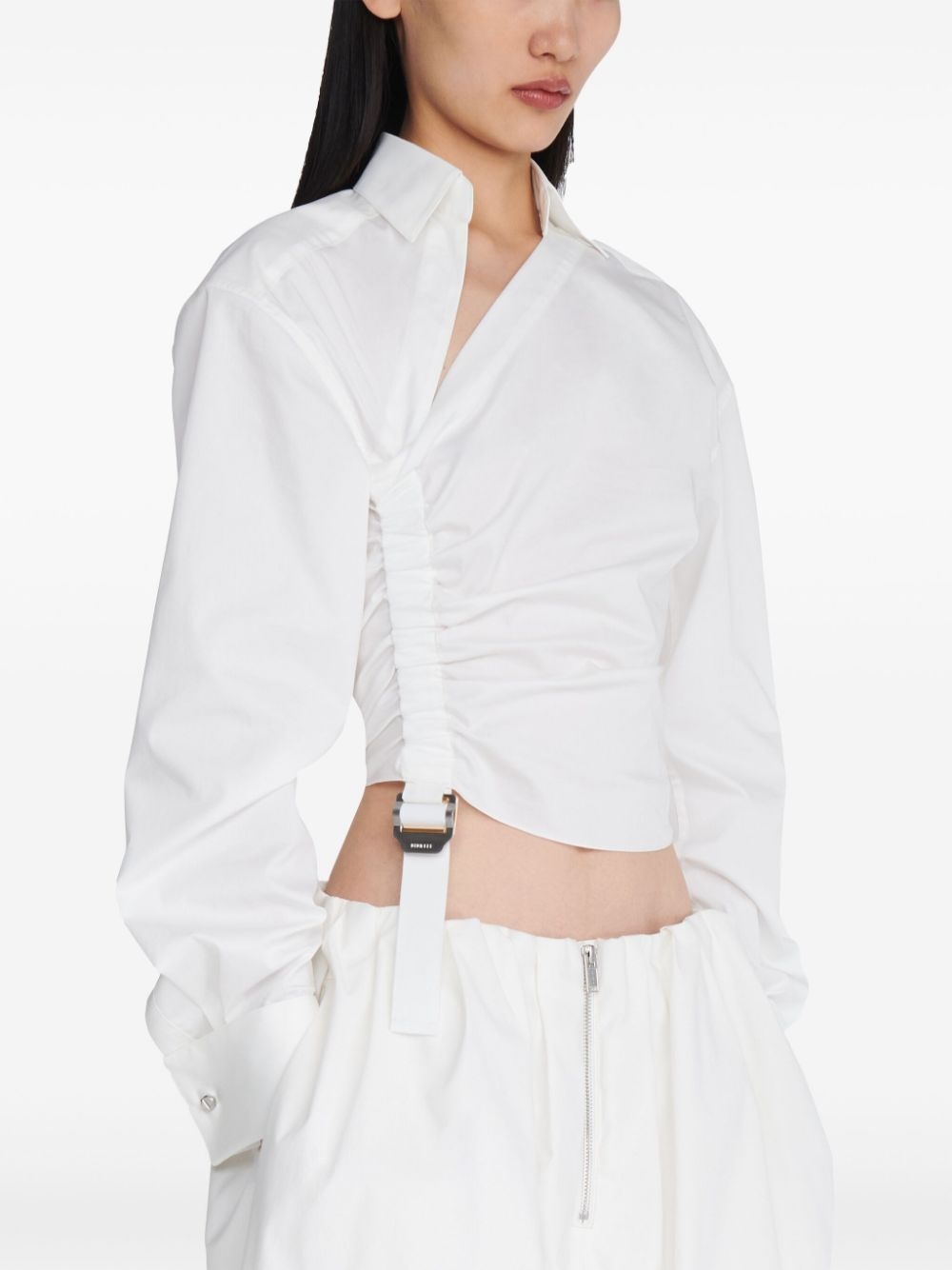 asymmetric gathered shirt - 4