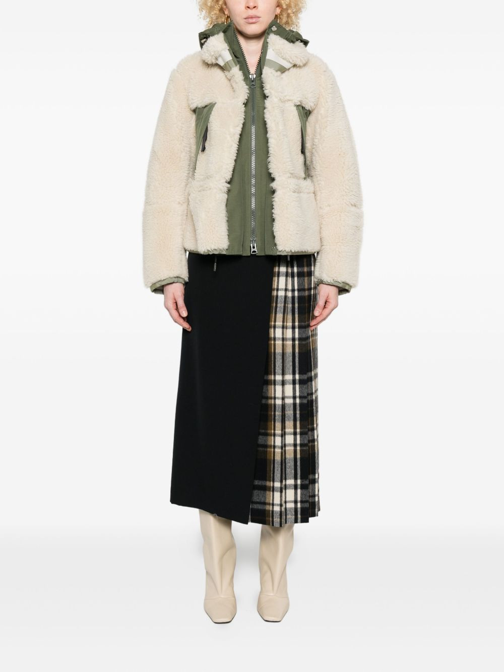 Sacai Women Shearling Blouson Jacket - 4