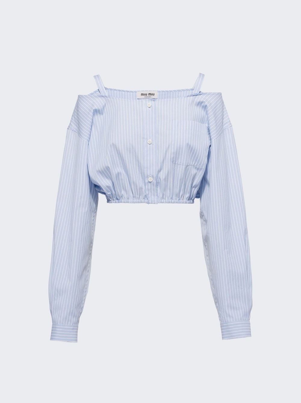 Chambray Logo Shirt With Mother-of-pearl Buttons Celeste - 1