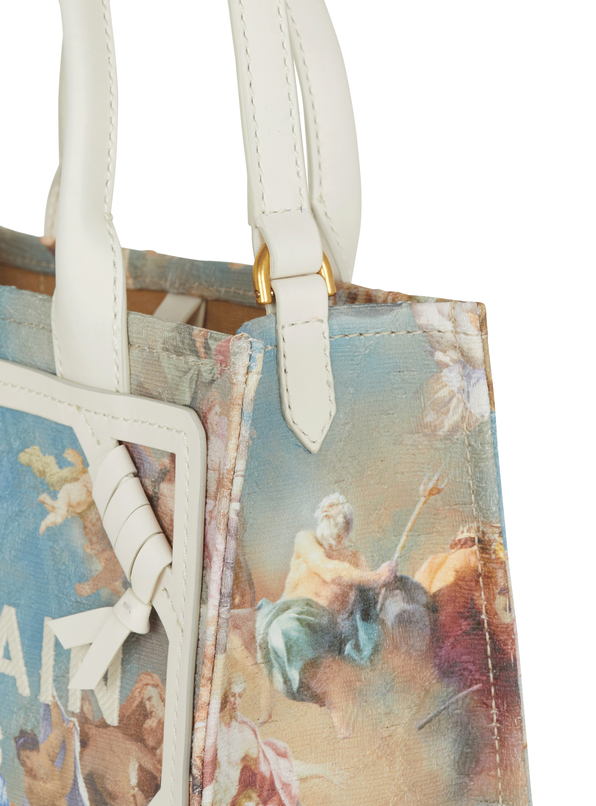 B-Army small Sky print canvas bag with leather details - 4