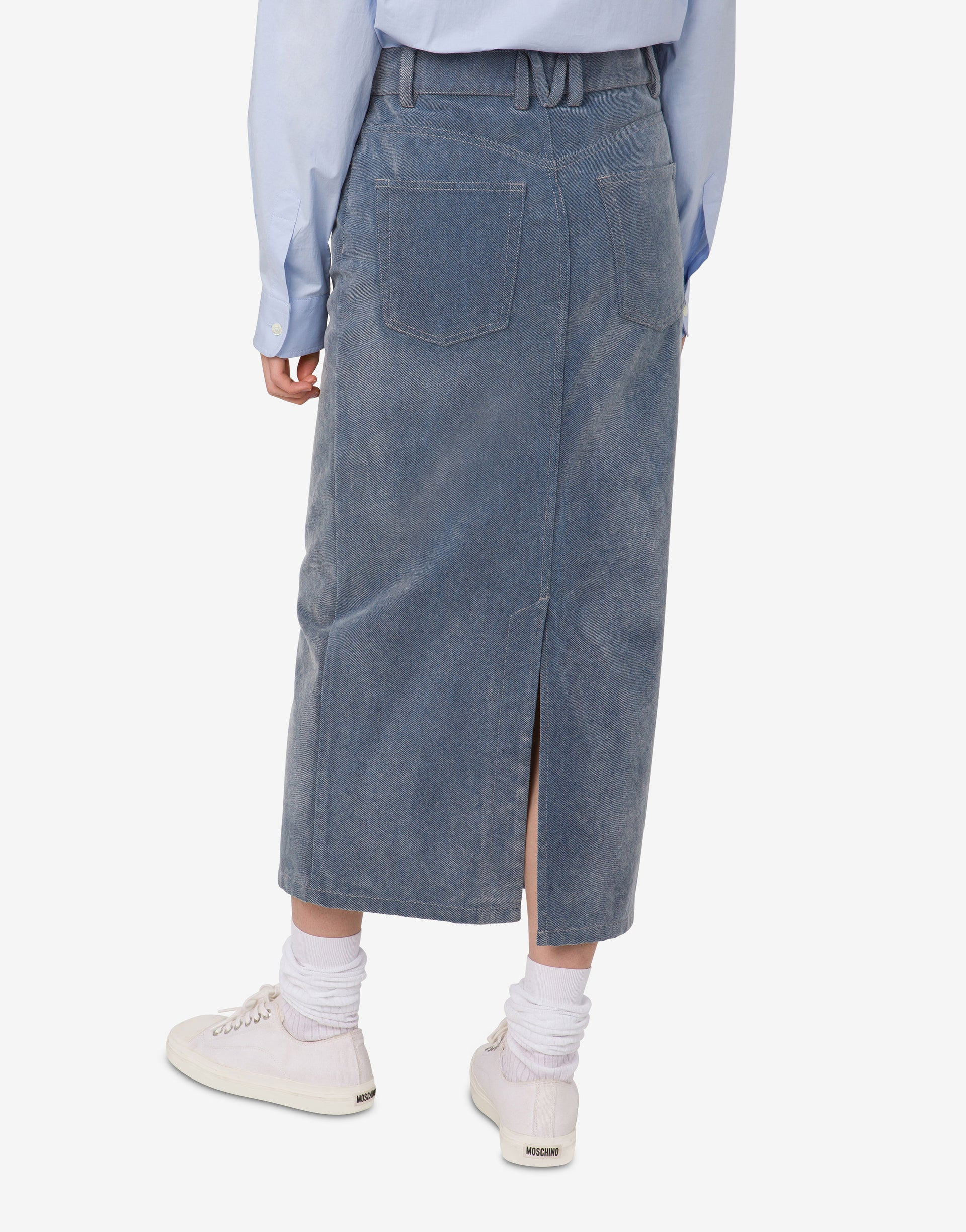 FLOCKED DENIM SKIRT - 3