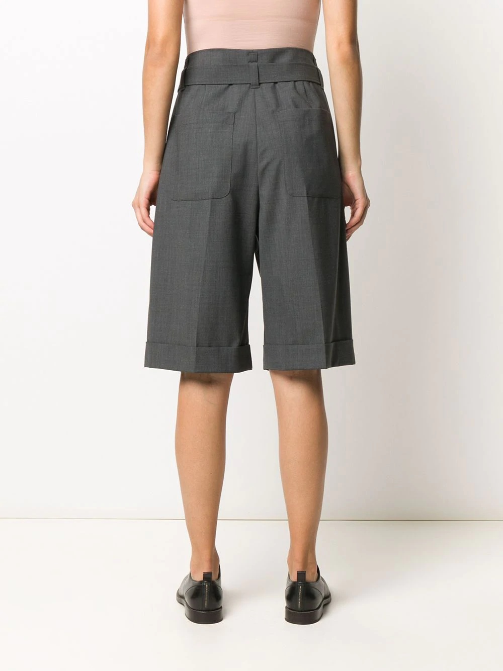 belted knee-length shorts - 4