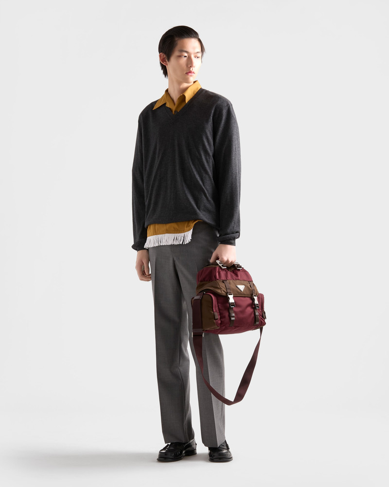 Prada Cotton blend fringed bowling shirt outlook