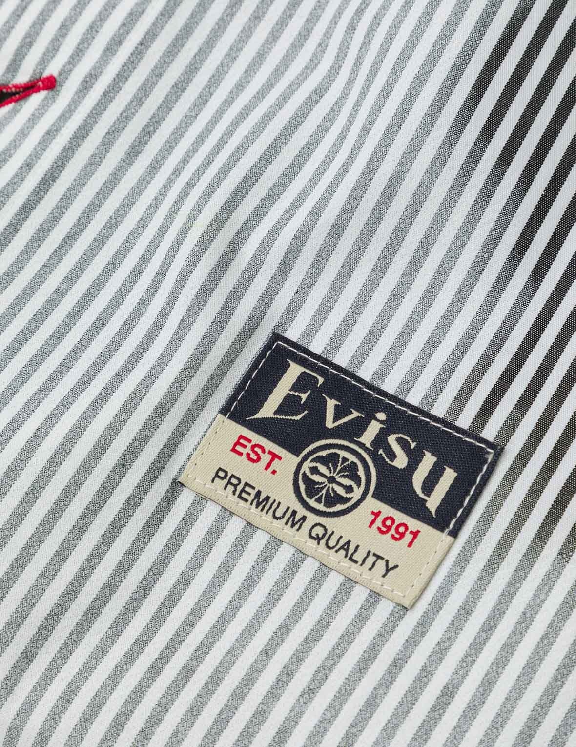 Two-tone Striped Oversized  Short-sleeve Shirt - 5