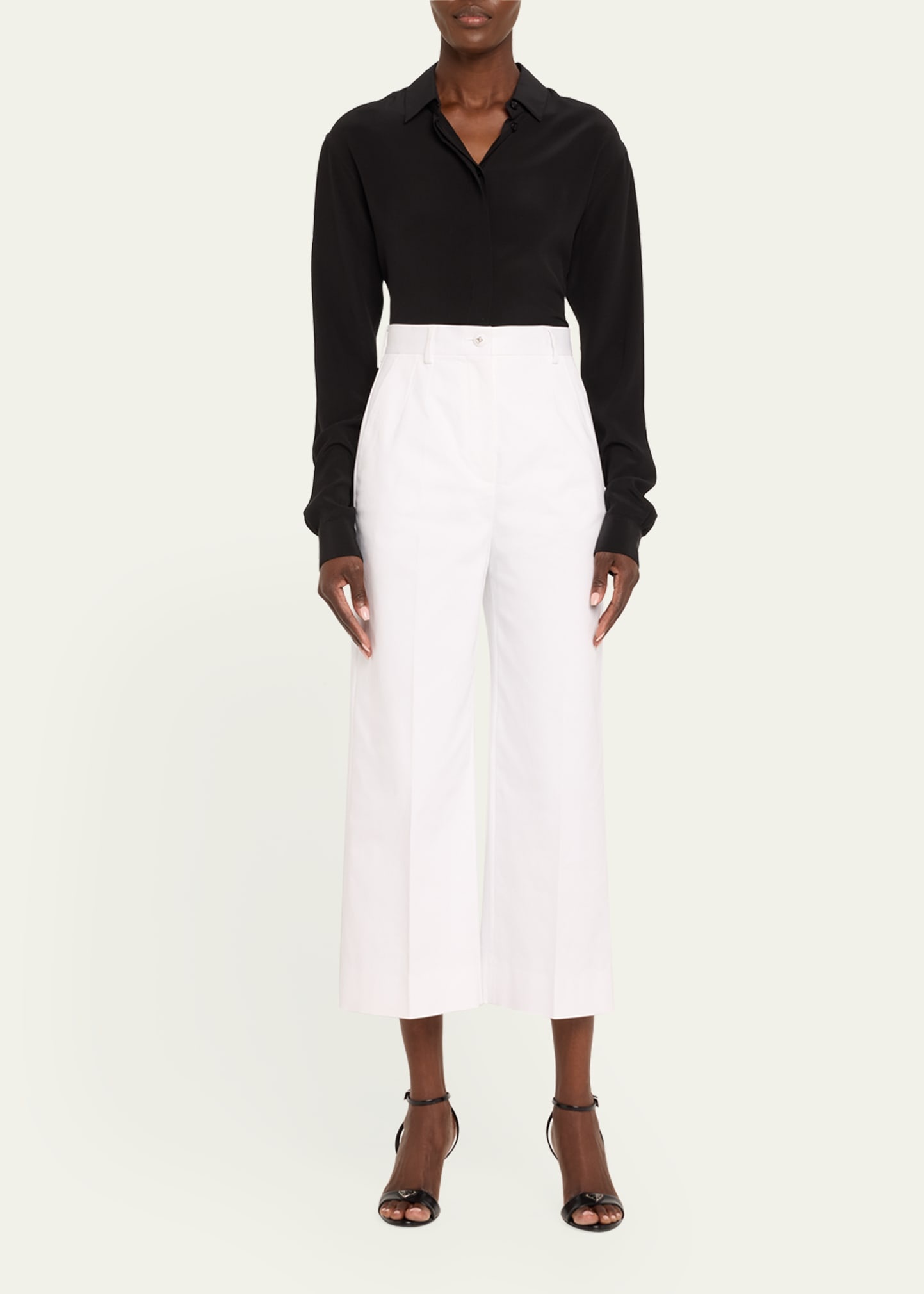 Printed Flared Crop Pants - 2