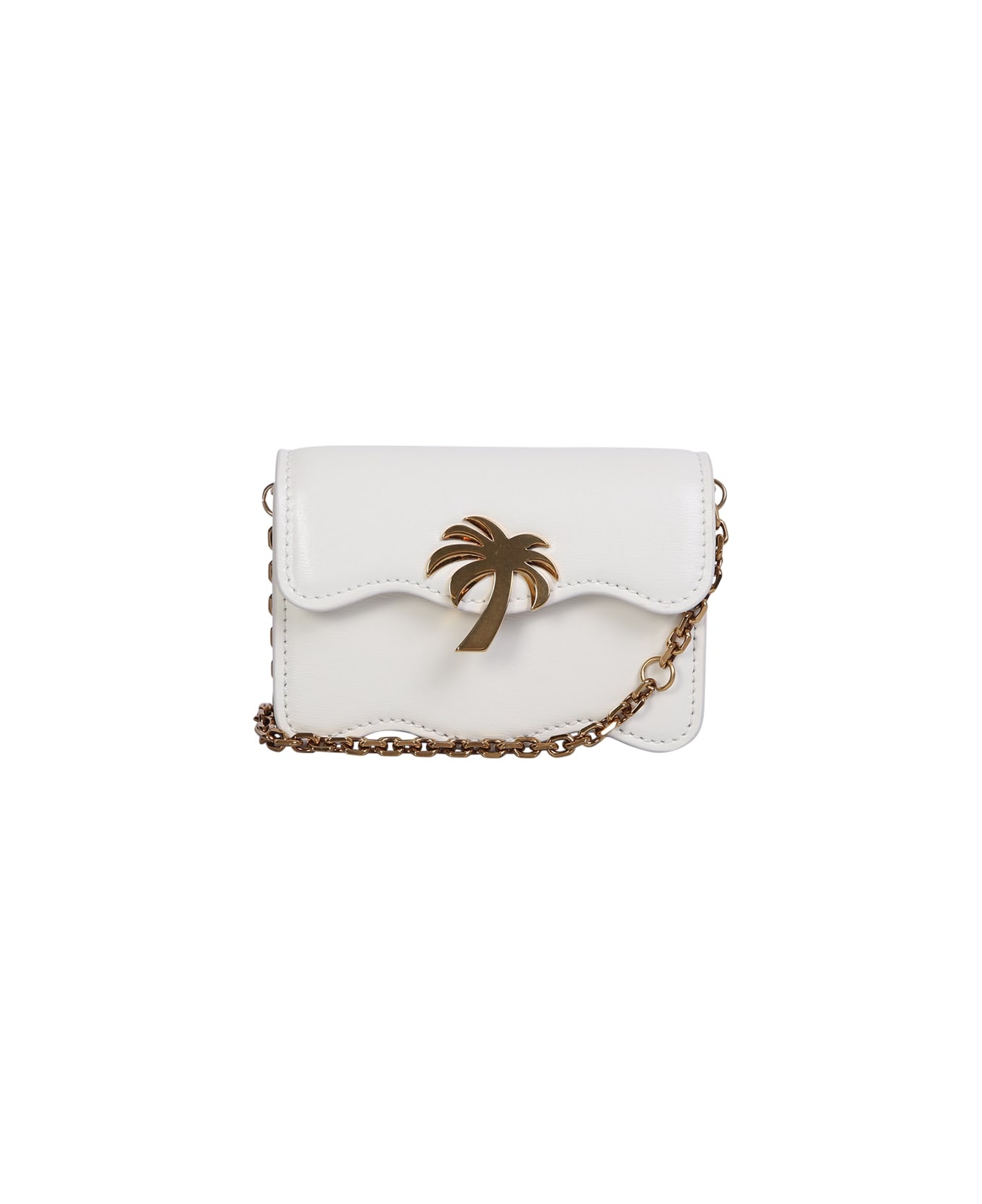 Palm Angels Logo Belt Bag White/gold - 1