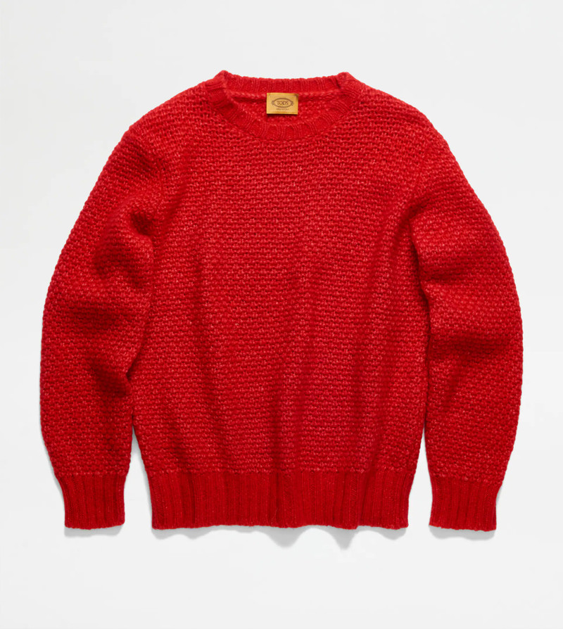 ROUND NECK JUMPER SILK BLEND - RED 1