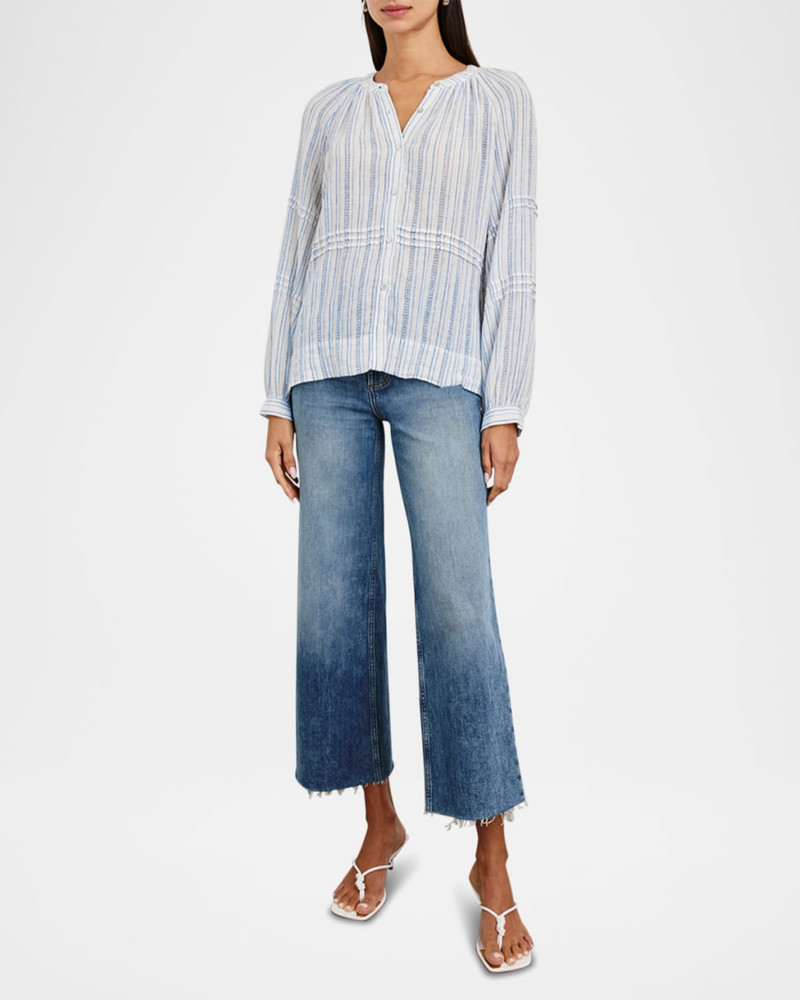 Rails Frances Button-Front Linen Blouse outlook