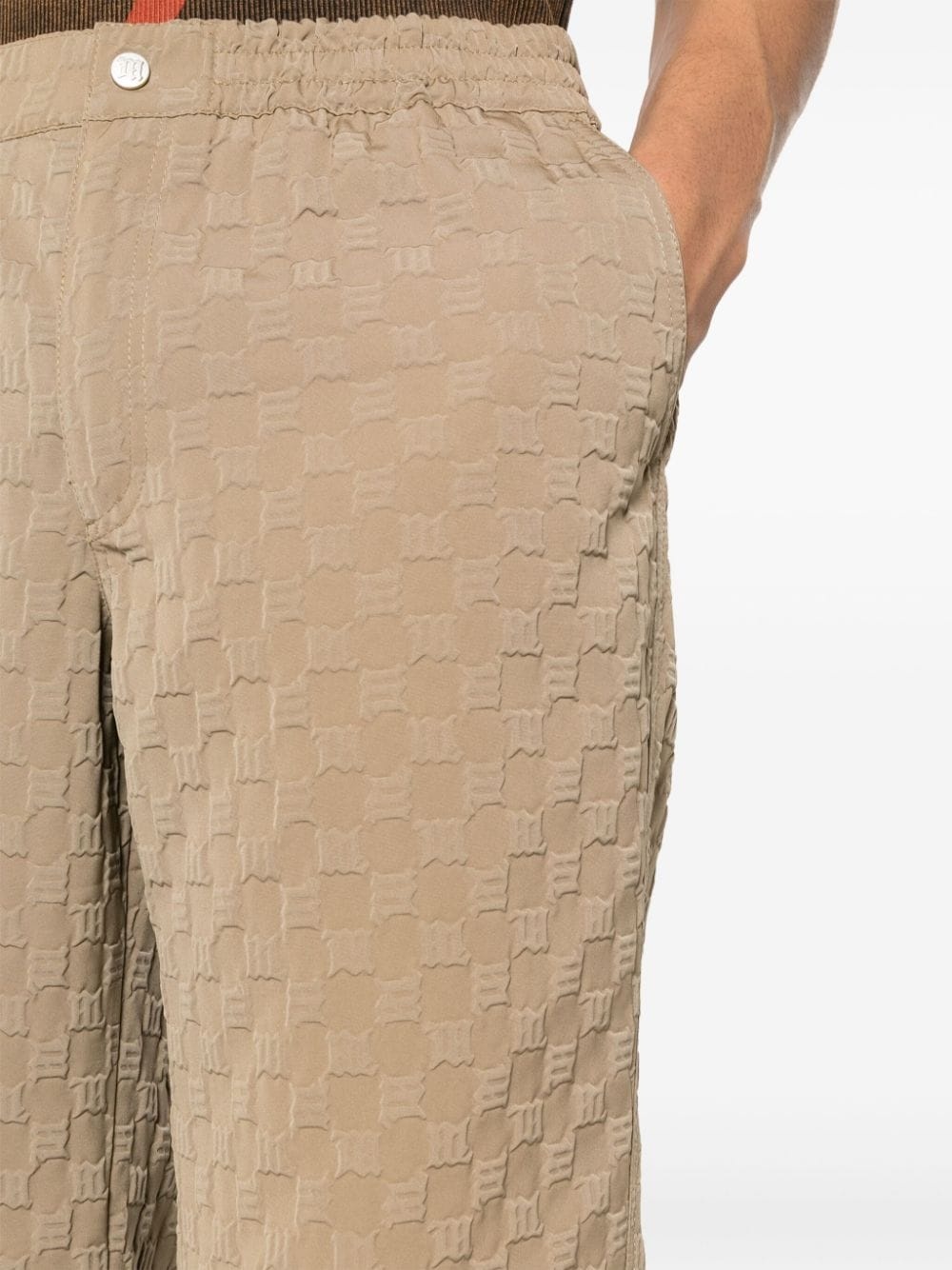 debossed-logo straight-leg trousers - 5