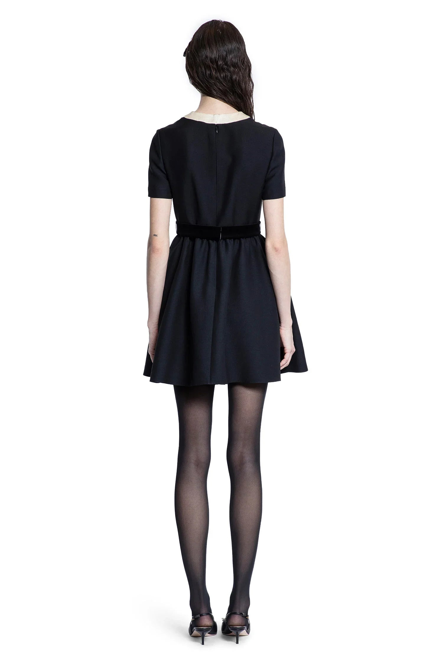 Crepe-Couture-Mini-Dress-With-Bows - 3