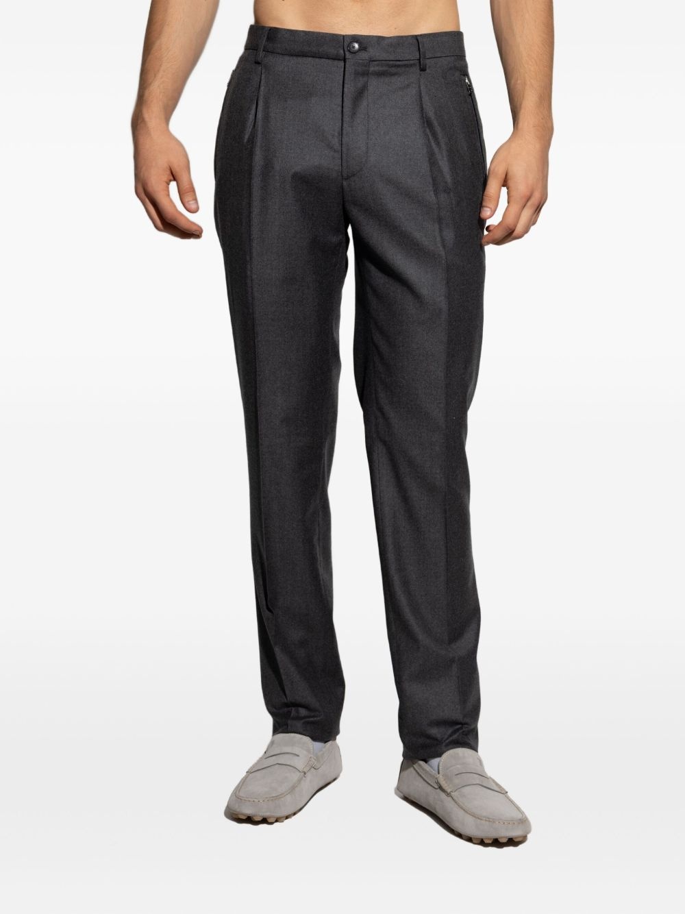 pleated zip-detail trousers - 3