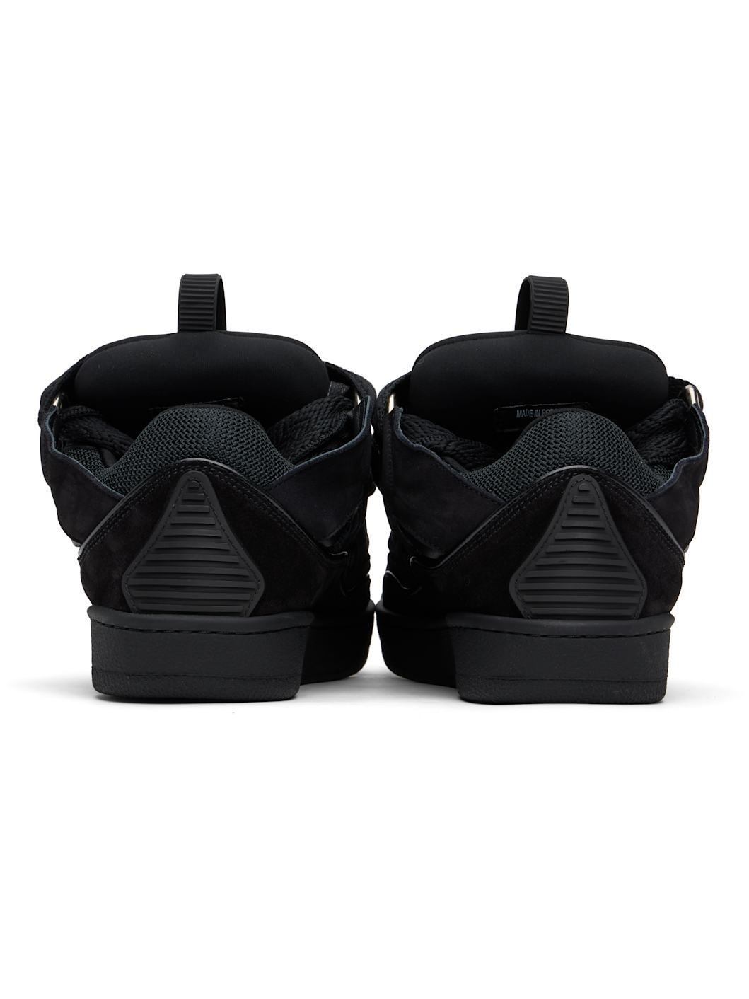 Black Curb Leather Sneakers - 2