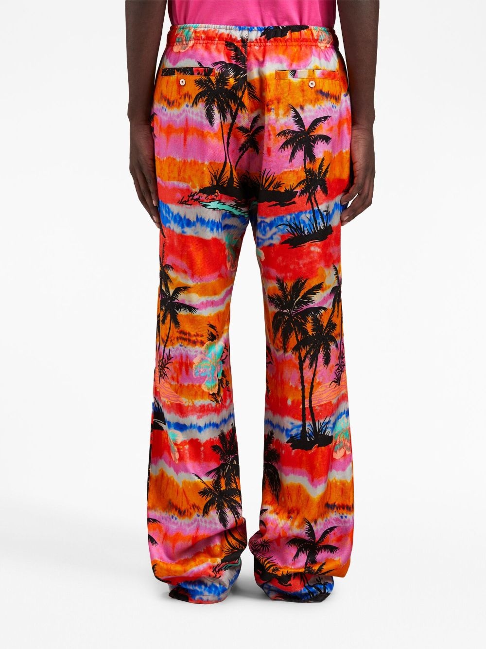 psychedelic-palms wide-leg trousers - 5