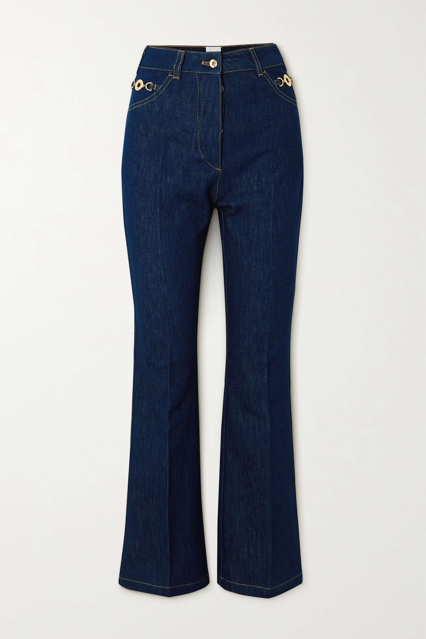 Cropped high-rise straight-leg jeans - 1