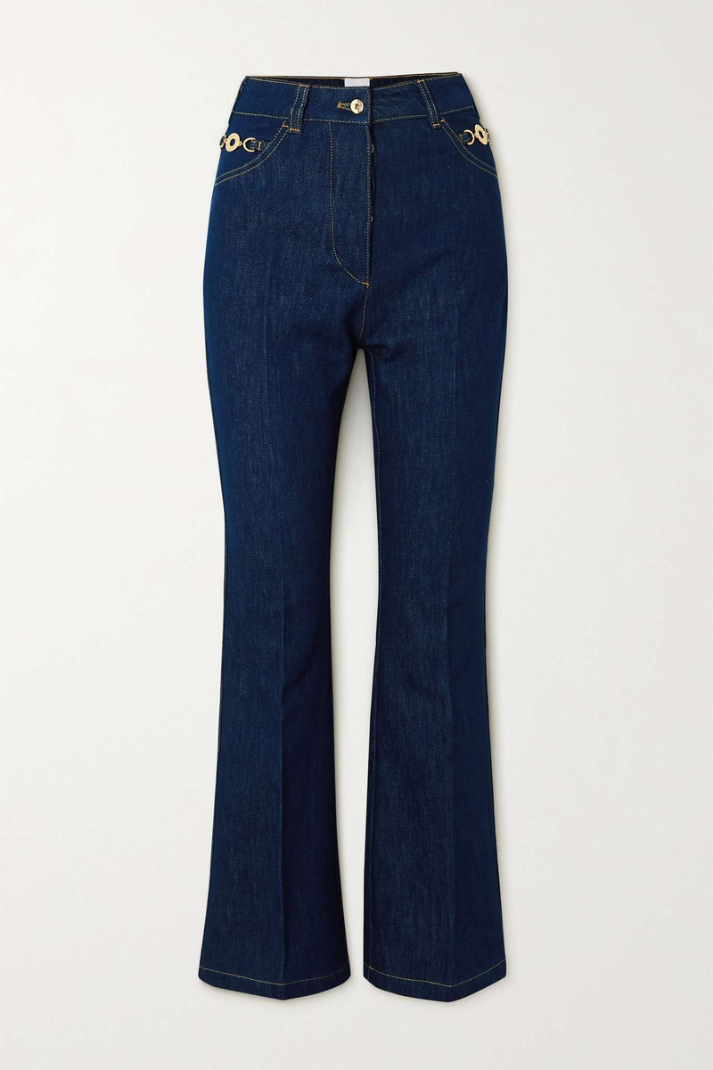 Cropped high-rise straight-leg jeans 1
