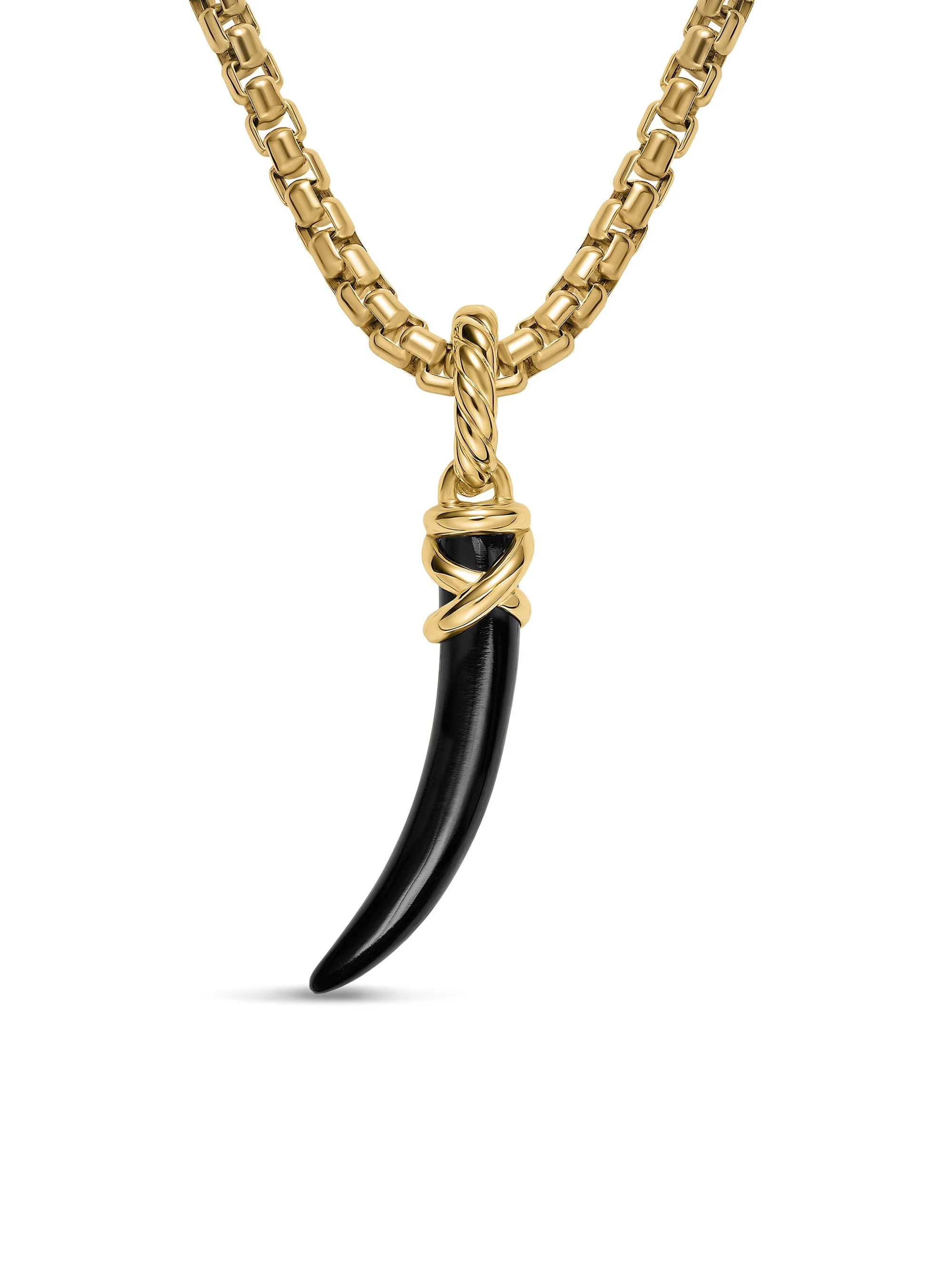 Women's Petite Tusk Amulet in 18K Yellow Gold - Black Onyx - 1