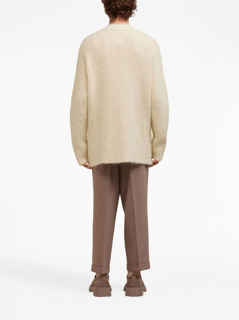 V-neck rib-knit cardigan 5