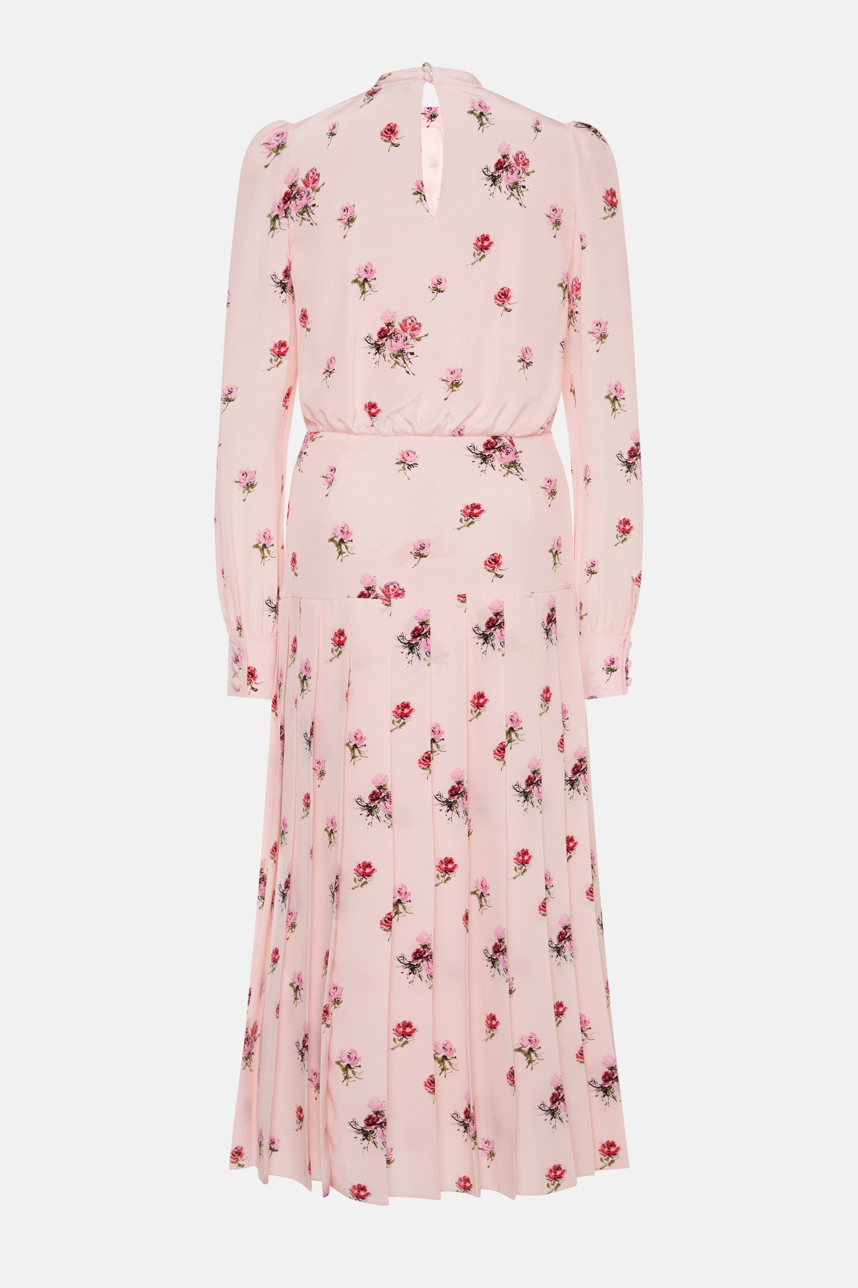ROSE PRINT PLEATED DRESS - 2