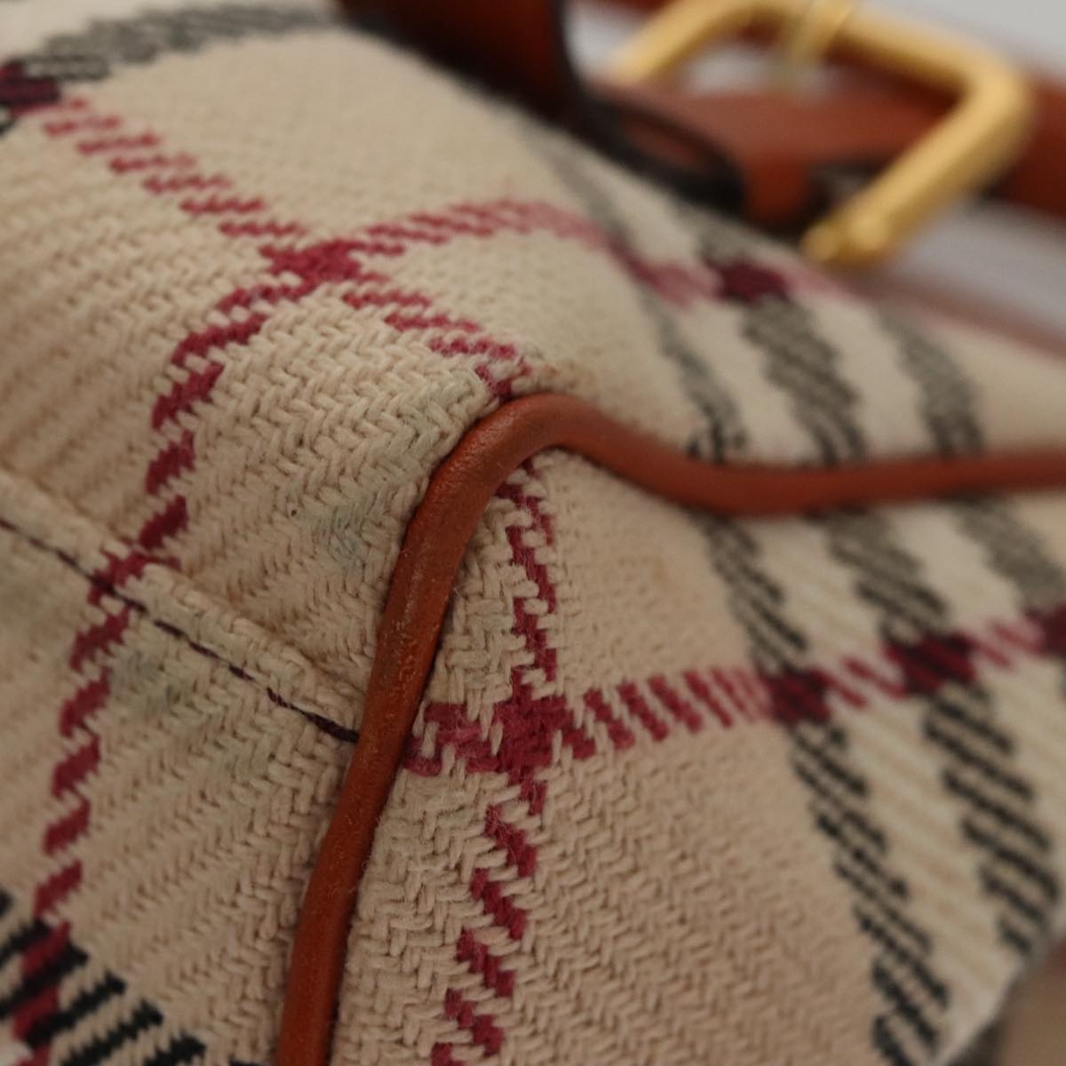 Burberry Nova Check Hand Bag Canvas Beige - 16