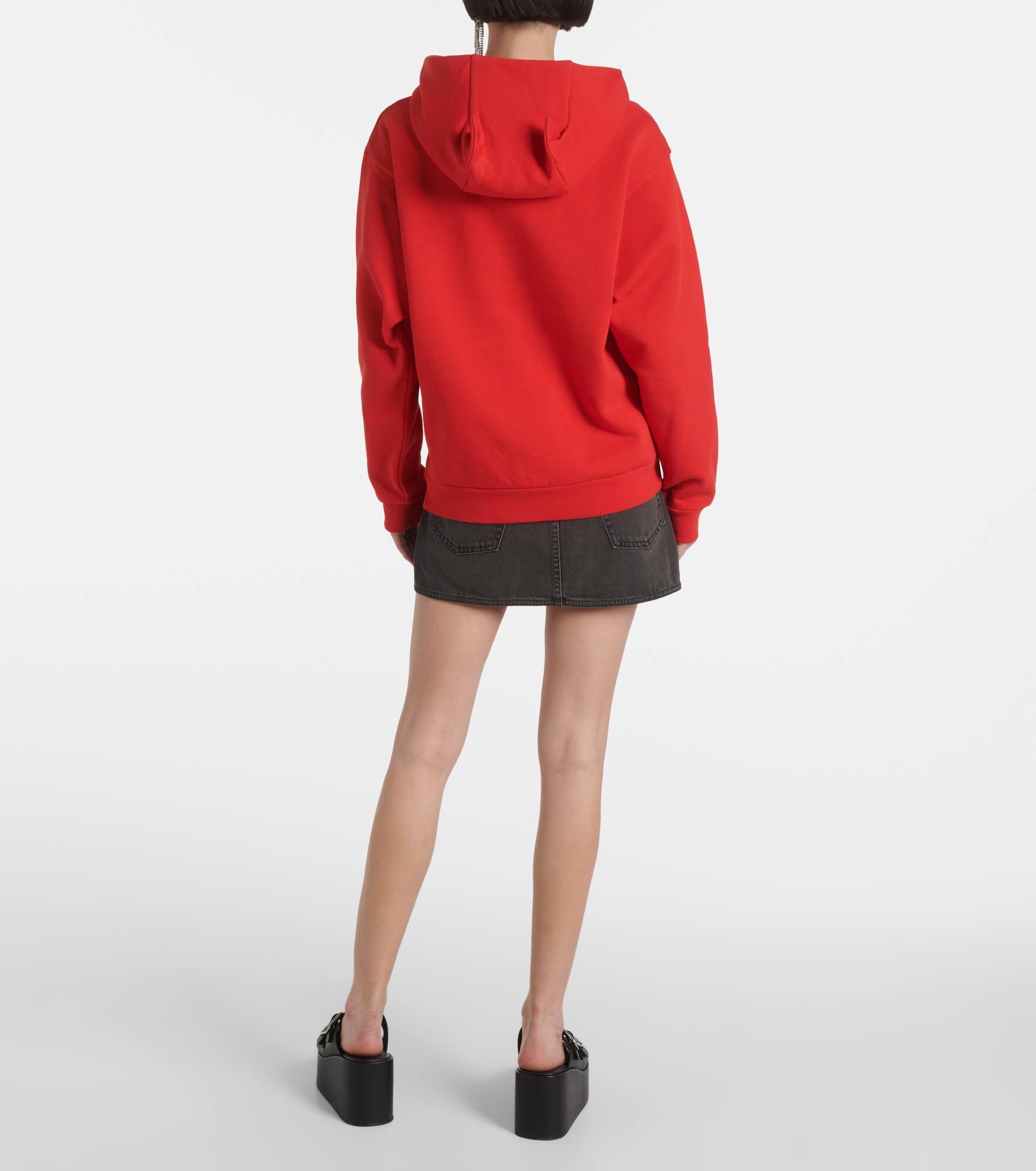 Horn cotton-blend jersey hoodie - 3