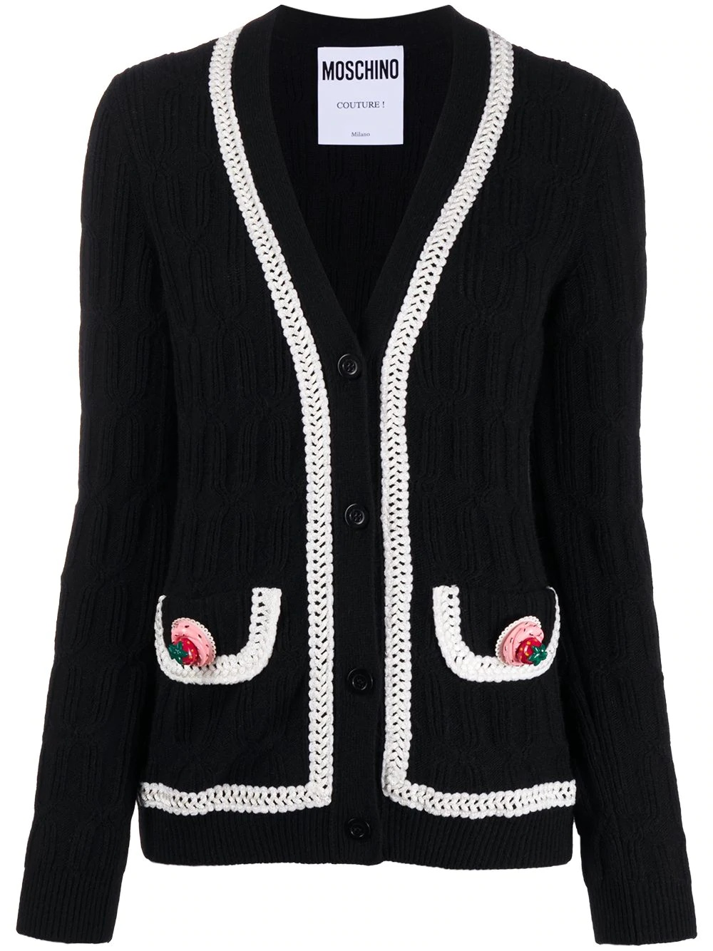 Icing-trim knitted cardigan - 1