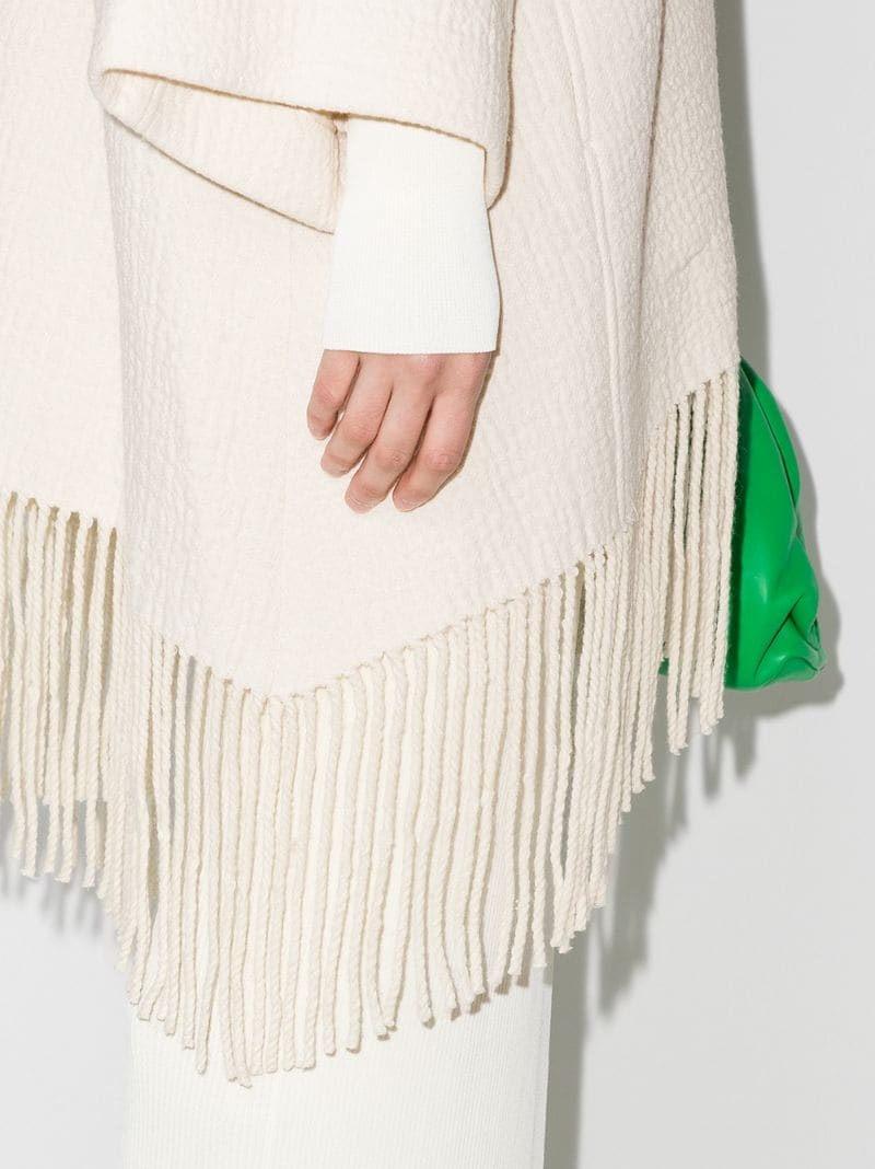 fringed-hem textured cape - 4