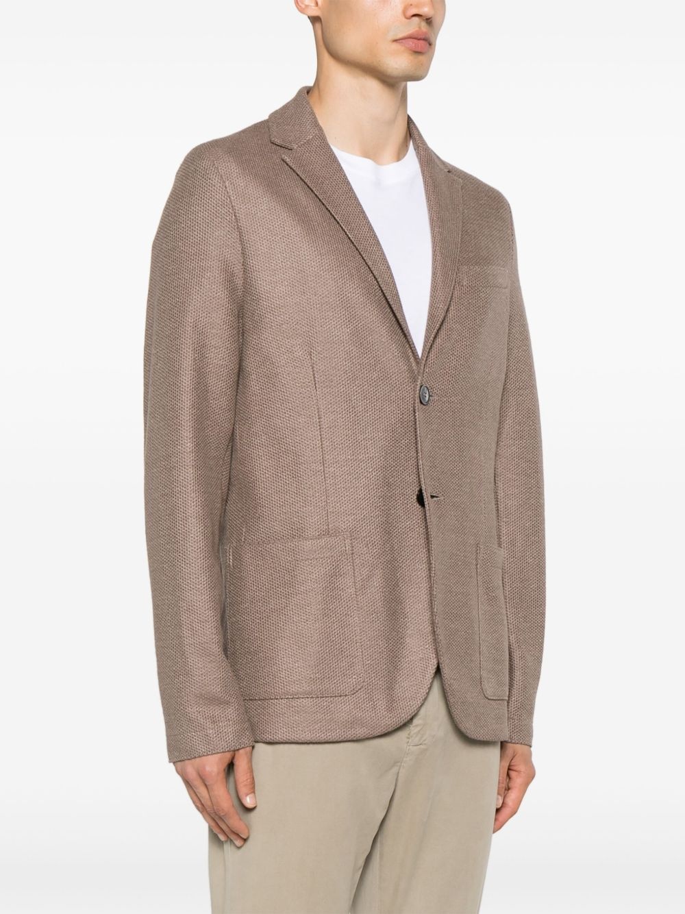 notched-lapels single-breasted blazer - 3