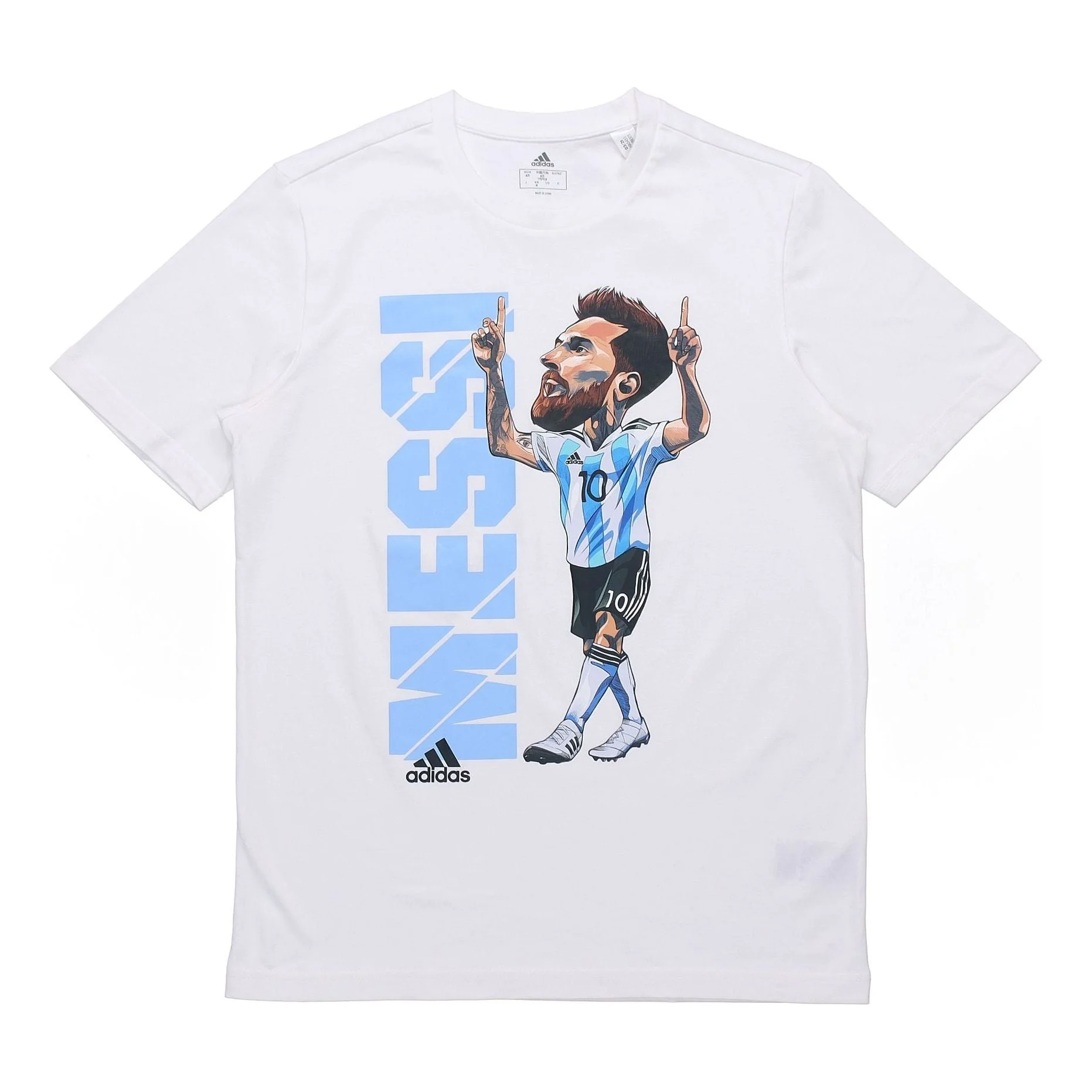 adidas Messi Icon T M Soccer/Football Casual Sports Short Sleeve White HA5451 - 1
