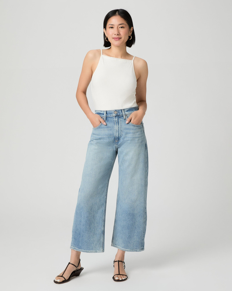 PAIGE Arellia Ankle Petite Barrel Leg Jean outlook