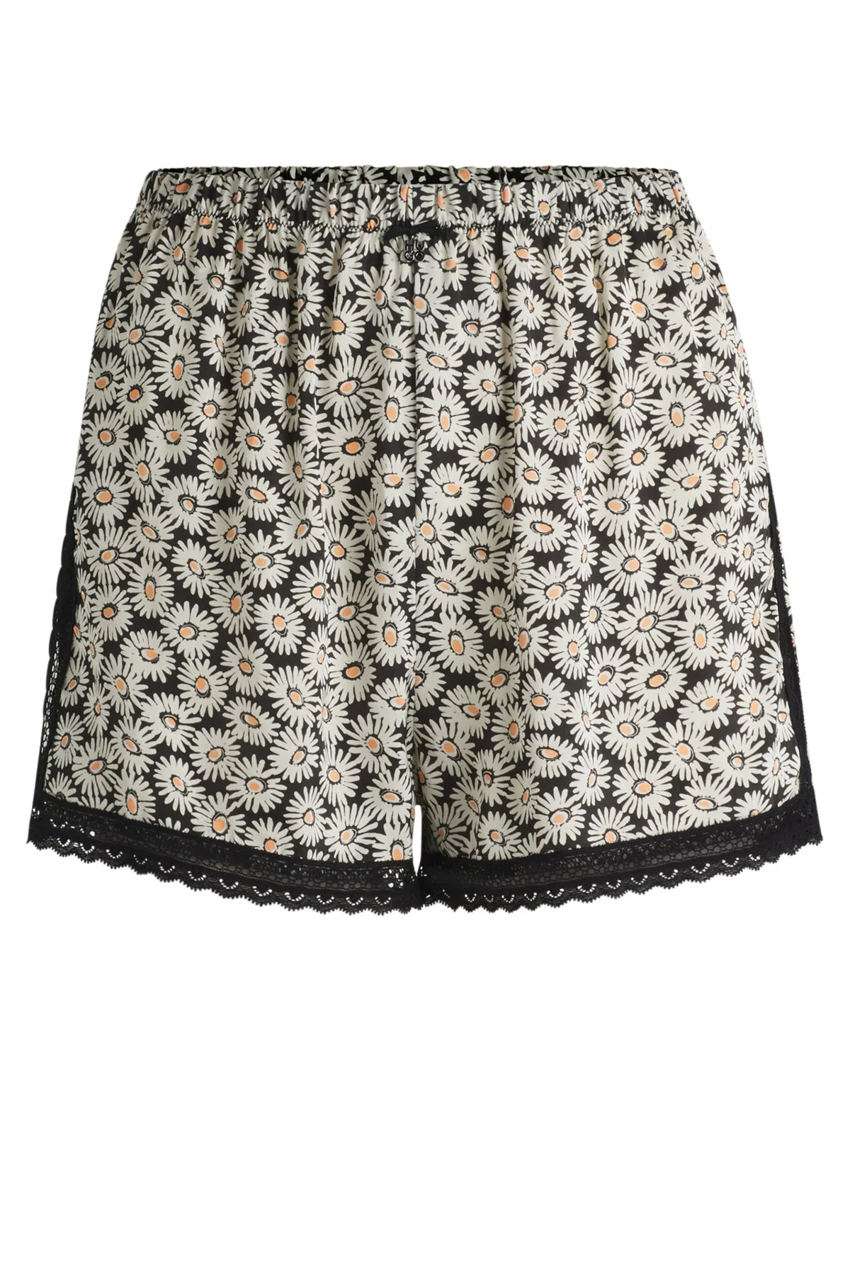 LACE-TRIM PAJAMA SHORTS IN SATIN - 1