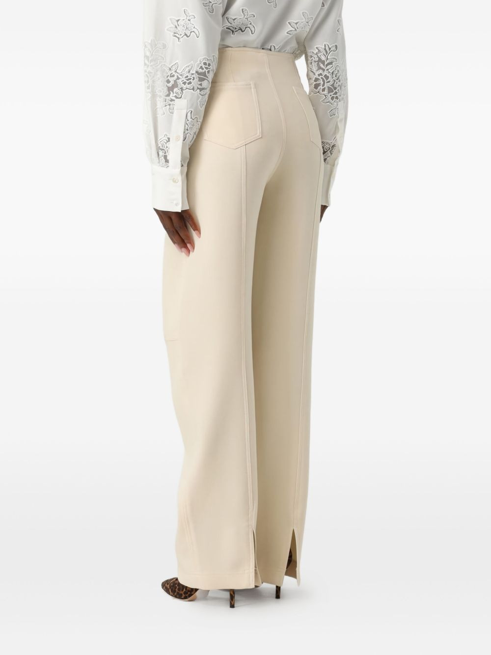 zip-pockets high-waisted trousers - 3