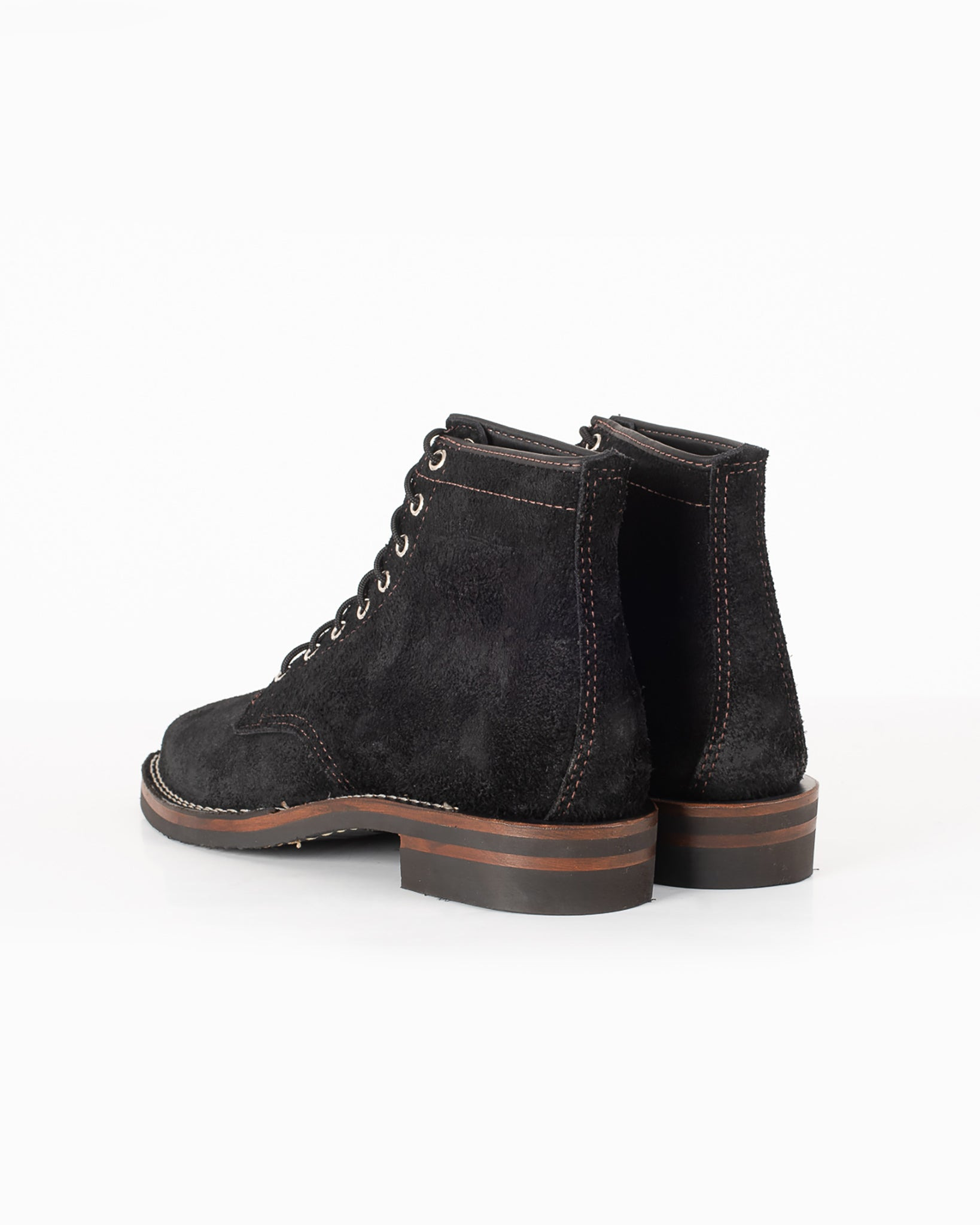 IHWE-FP-BLK Iron Heart Int'l x Wesco® - 7" Rough-Out Boot - Black. The "Foot Patrol" - 6