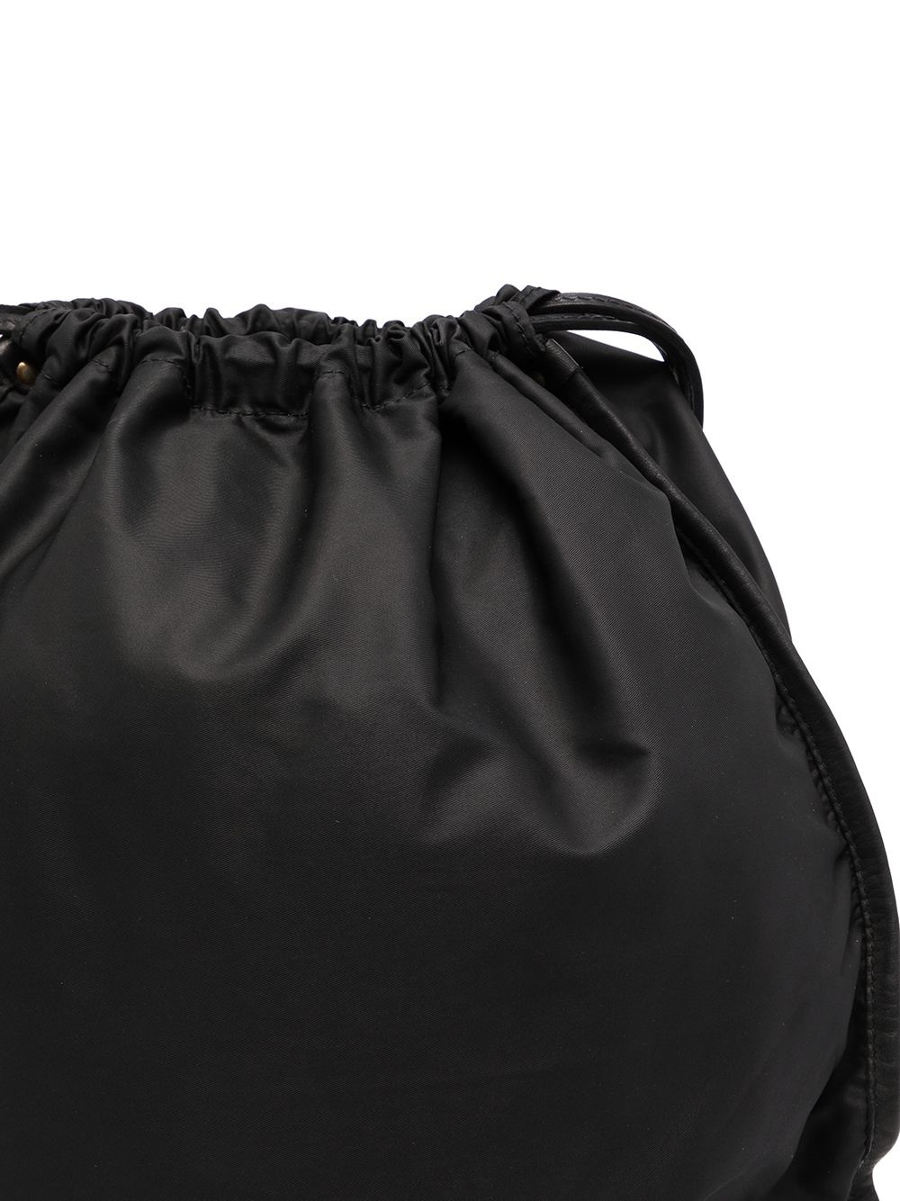 leather-trimmed drawstring backpack - 4