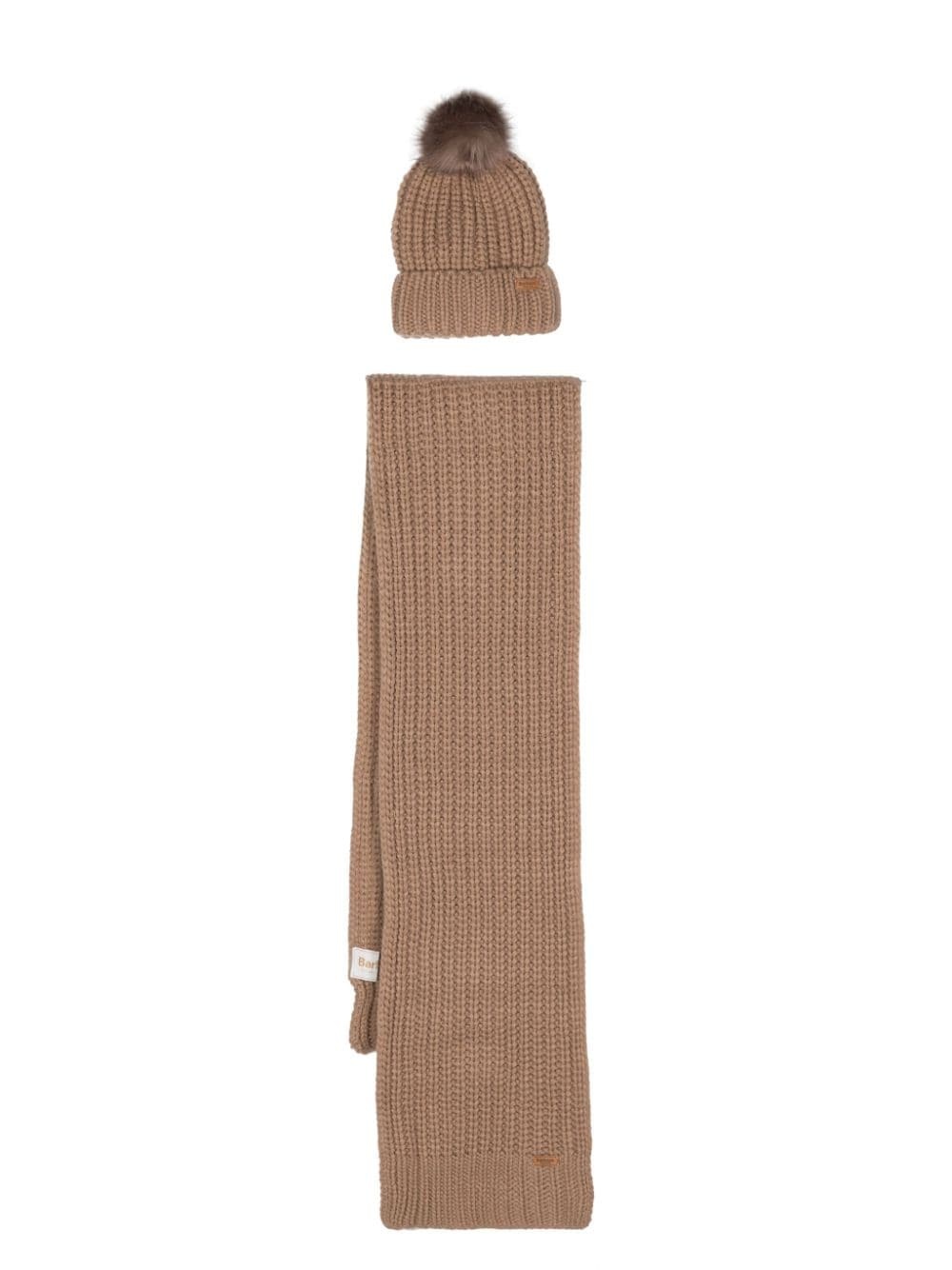 ribbed-knit scarf & beanie set - 1