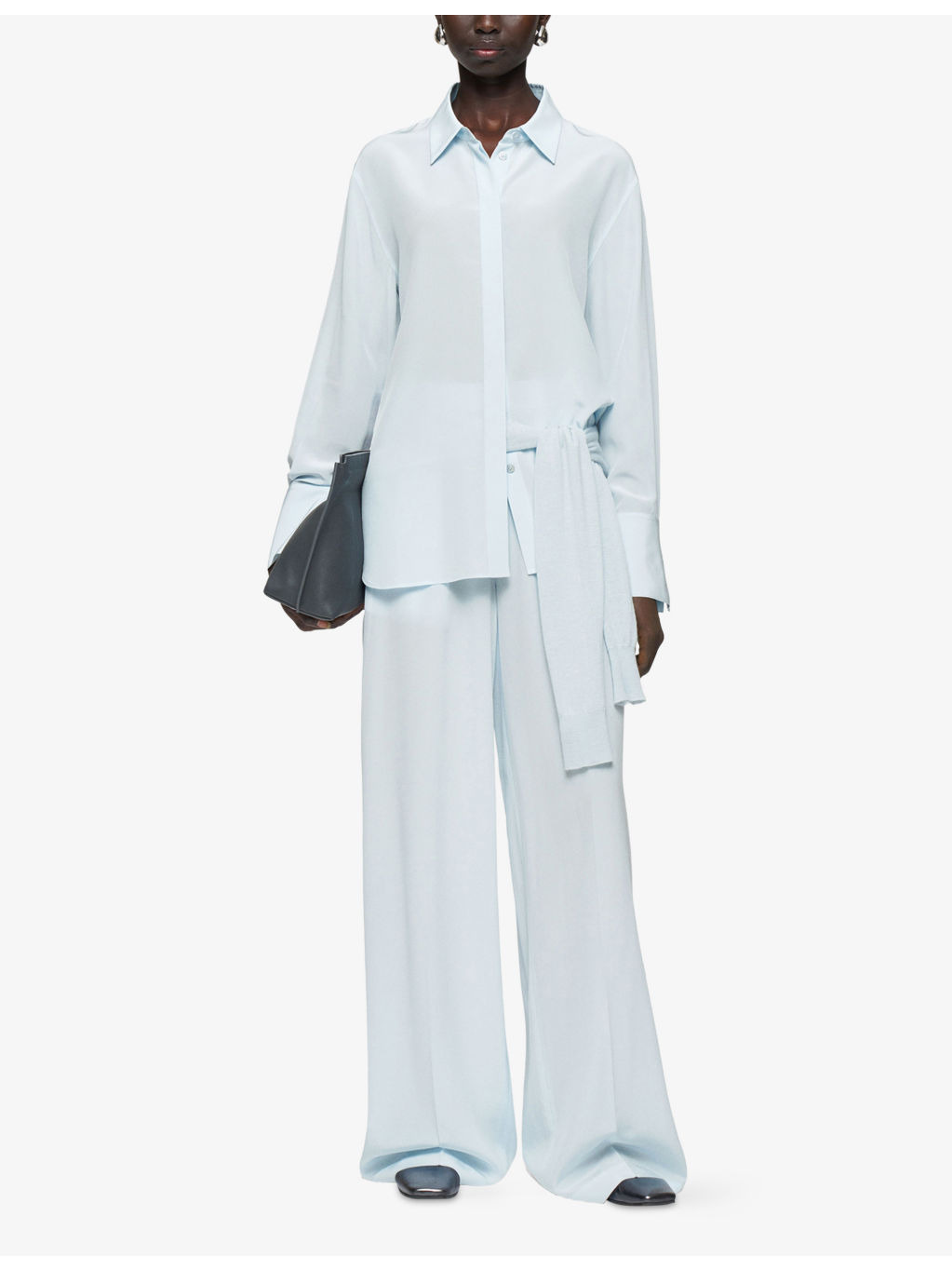 Bold Relaxed-Fit Silk-Crepe Blouse - 2