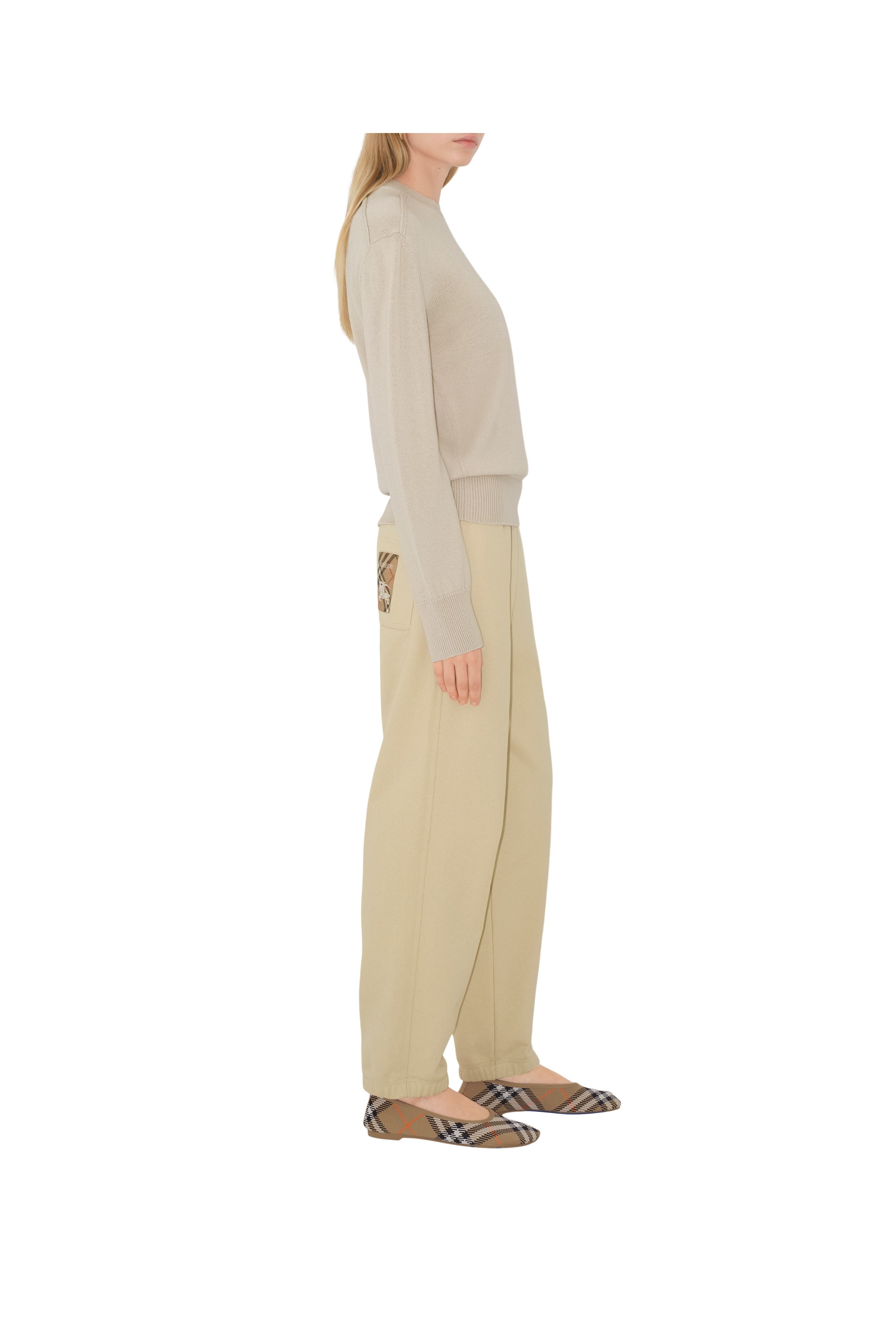 burberry Check Label Cotton Jogging Pants in Nutmeg at Nordstrom - 4