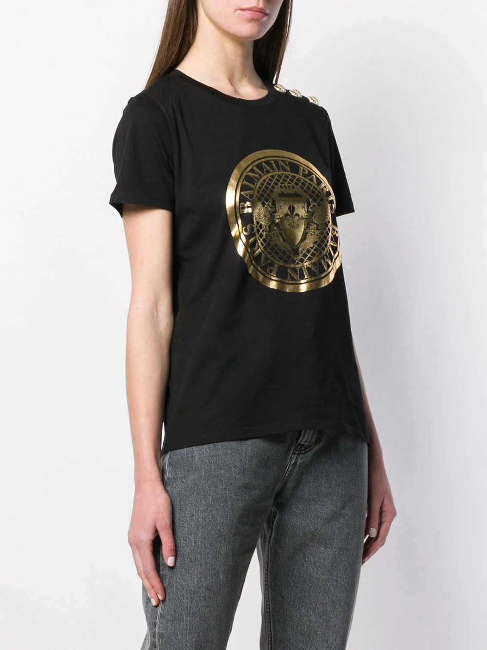 metallic emblem logo T-shirt - 3