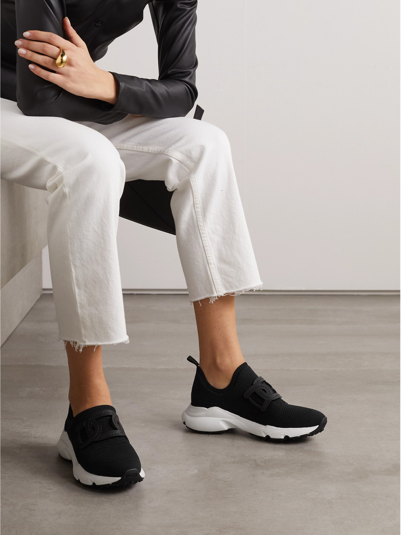 Tod's Leather-trimmed Stretch-knit Slip-on Sneakers outlook