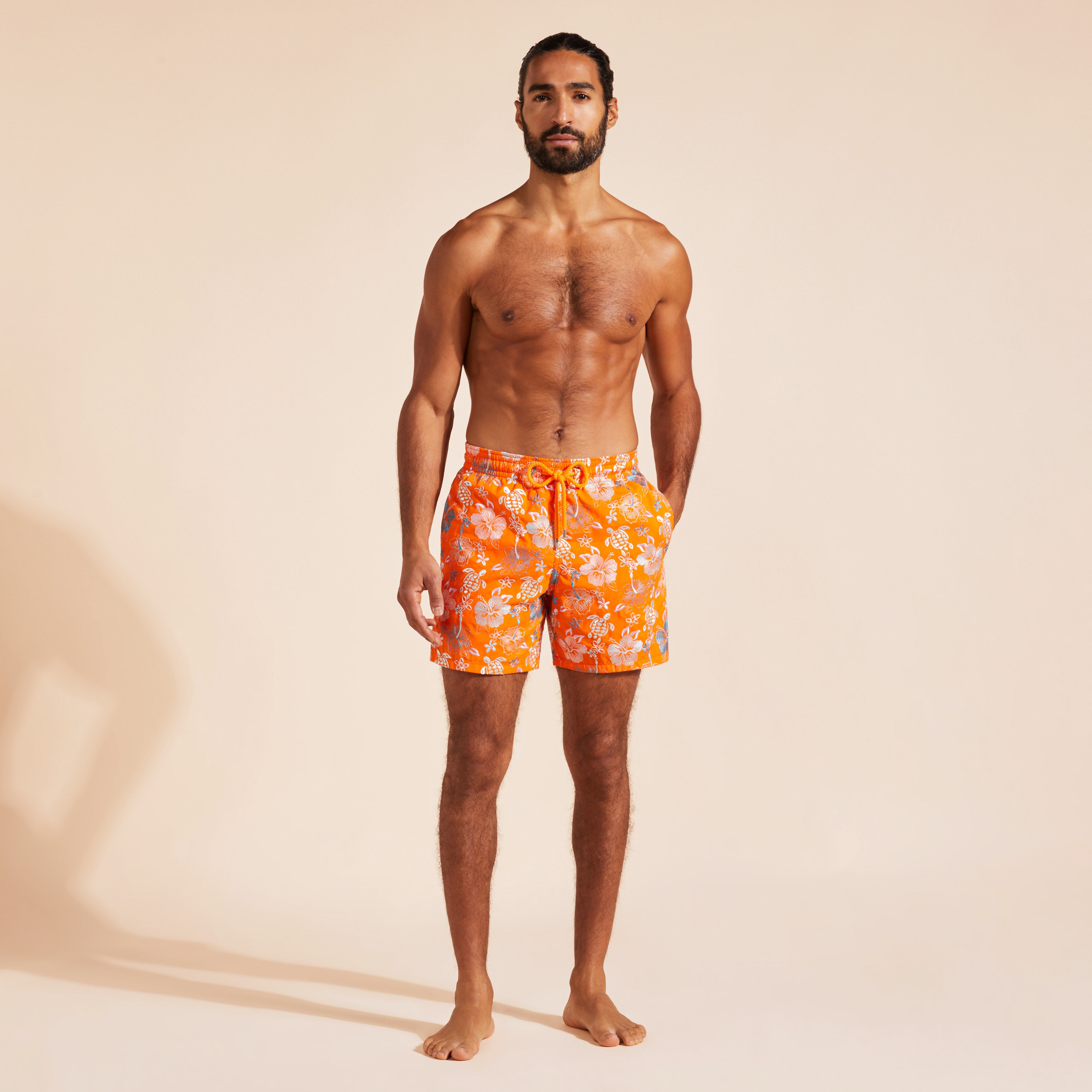 Men Swim Trunks Embroidered Tropical Turtles - Limited Edition - 3