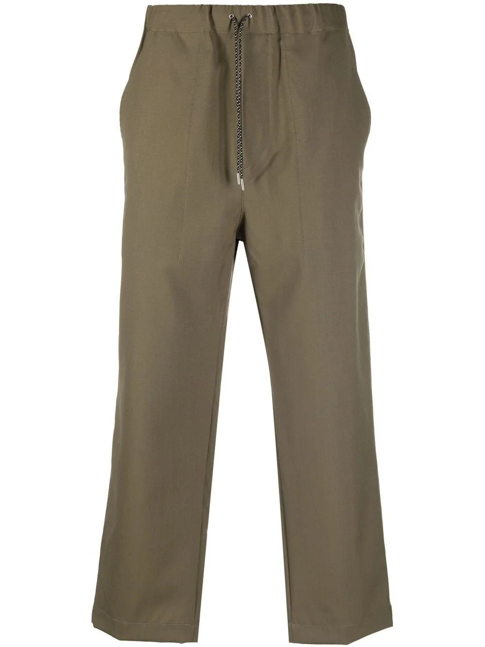 drawstring-waist cropped pants - 1