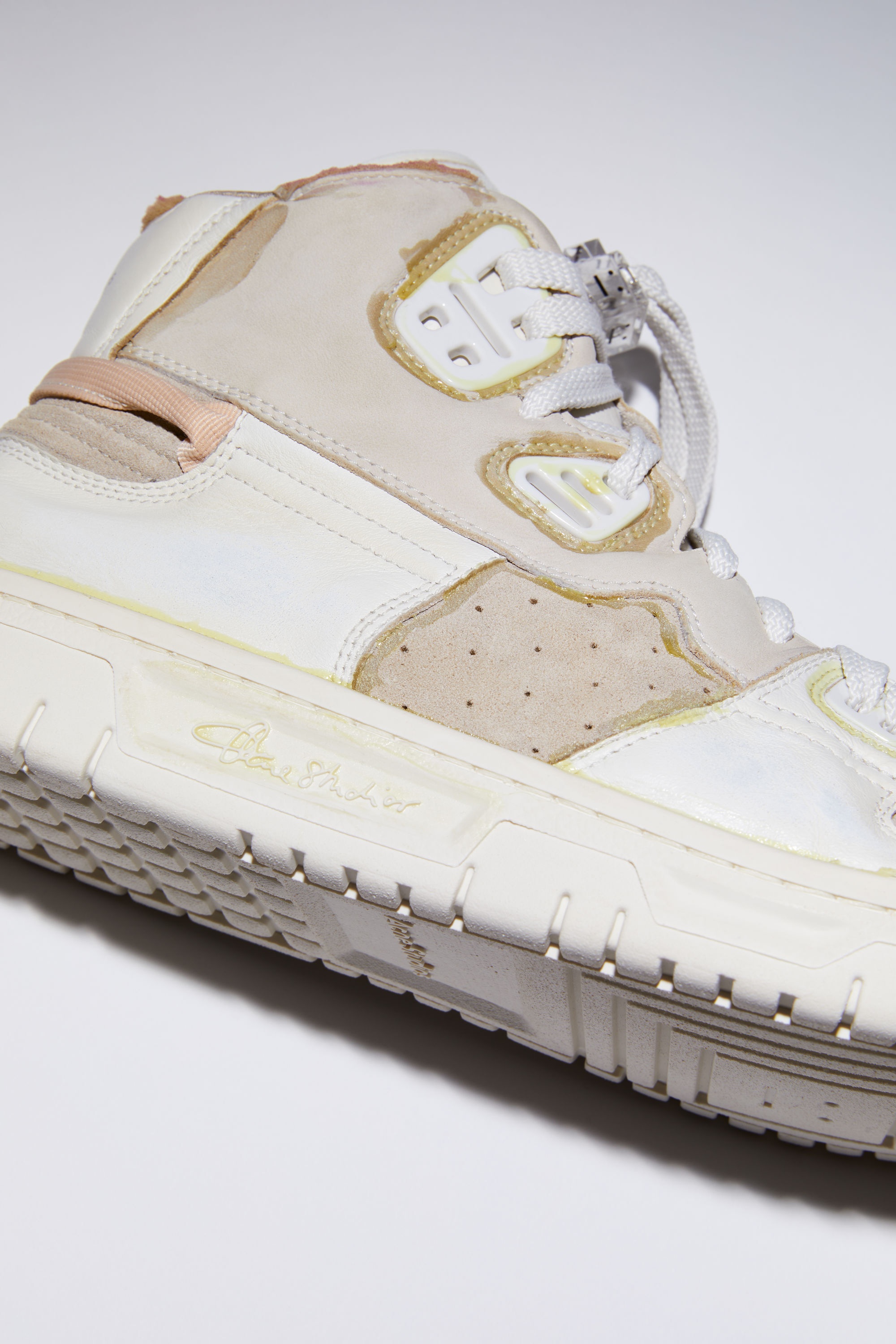 High top leather sneakers - White/Off White - 6