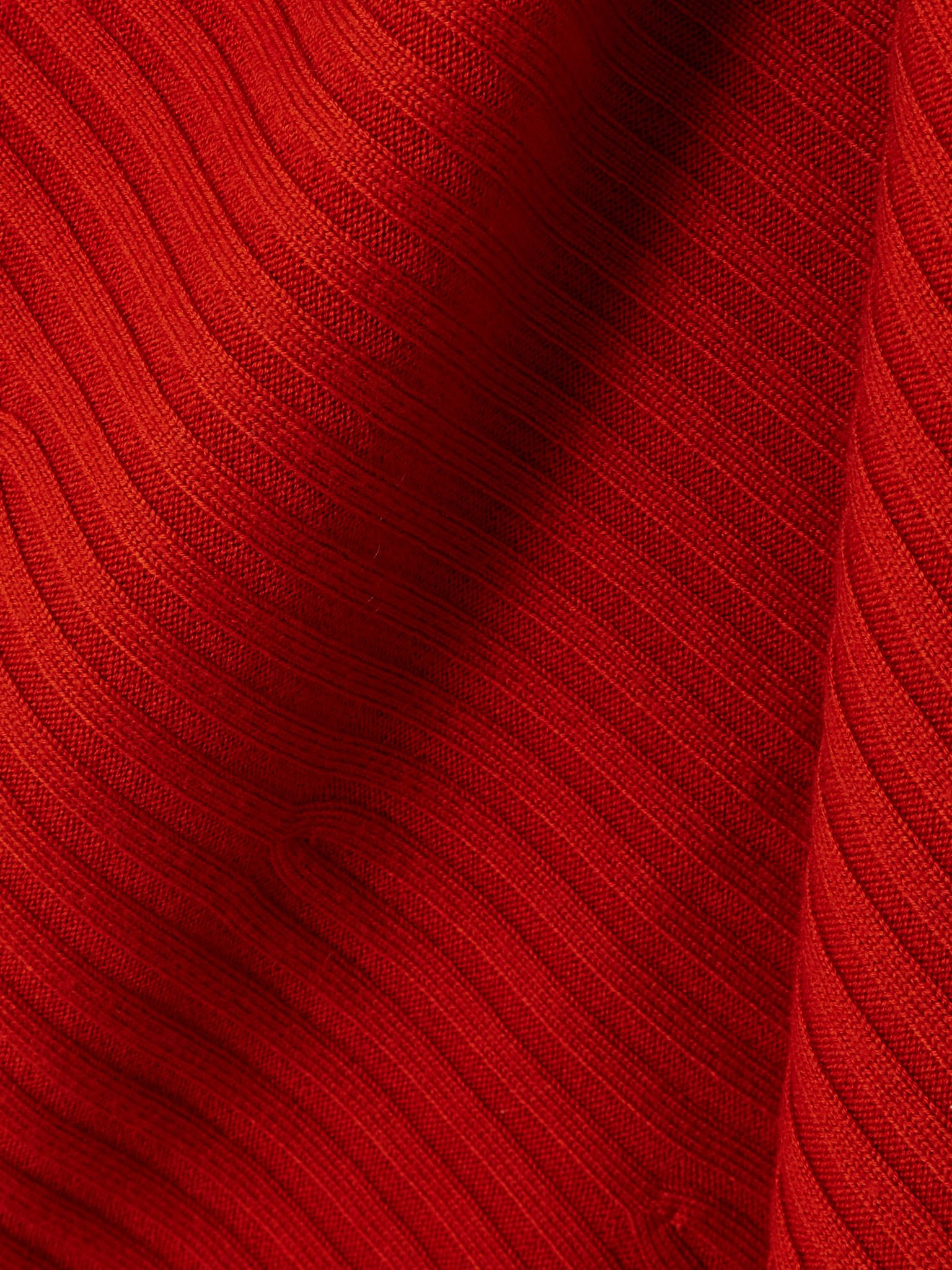 Meier belted ribbed wool and cashmere-blend midi dress Tomato red - 4