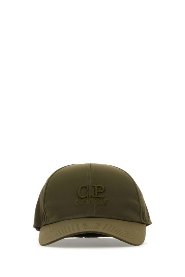 C.P. Company Man Army Green Nylon Baseball Cap - 1