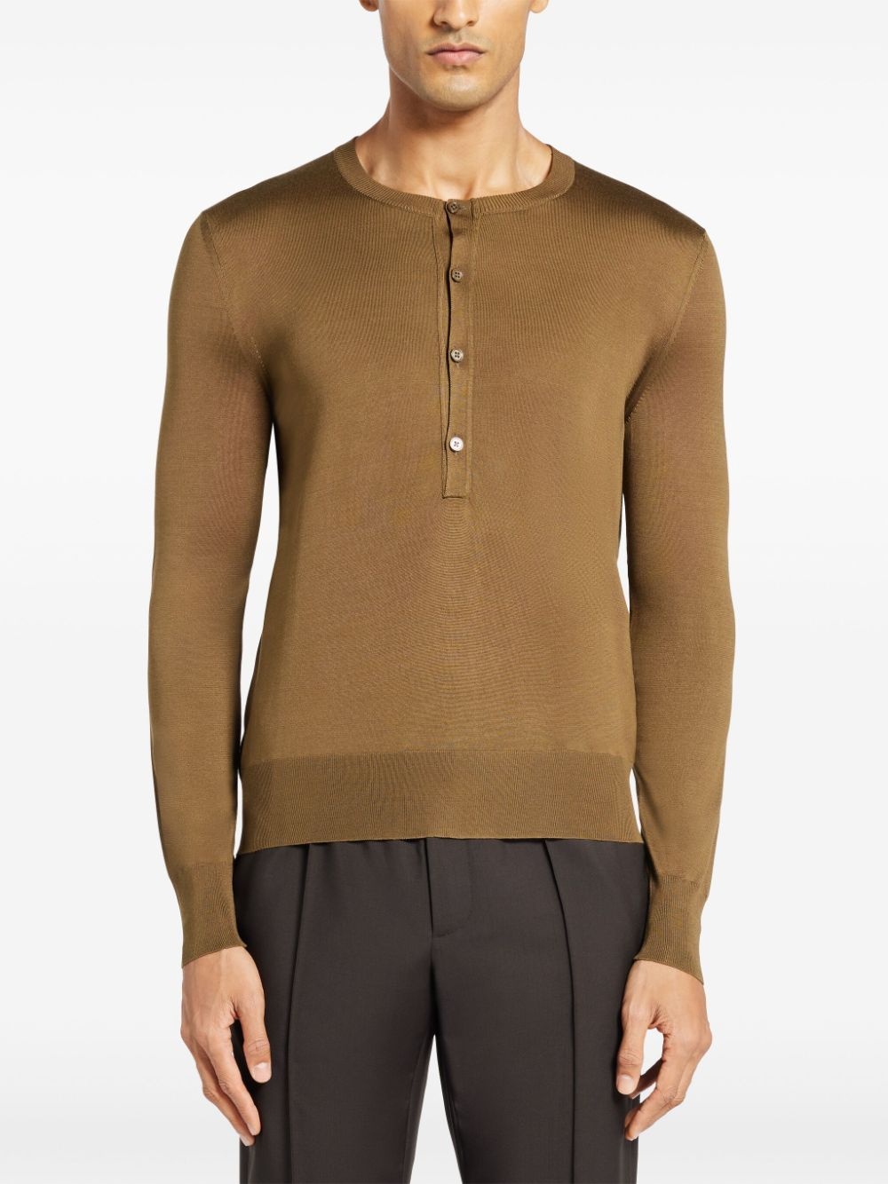 fine-knit silk T-shirt - 3