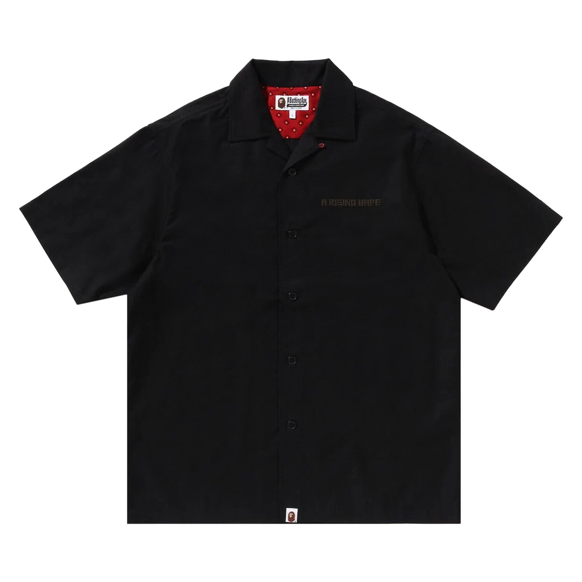 BAPE Dragon Embroidery Open Collar Shirt 'Black' - 1